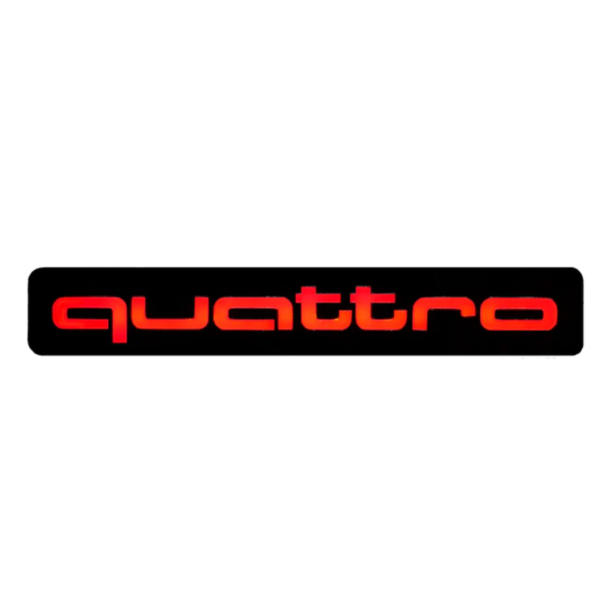 Quattro : Illuminated Multicolor Flow LED Badge | Lit Logos â€“ Custom Multicolor LED Lighting by RGB Halo Kits