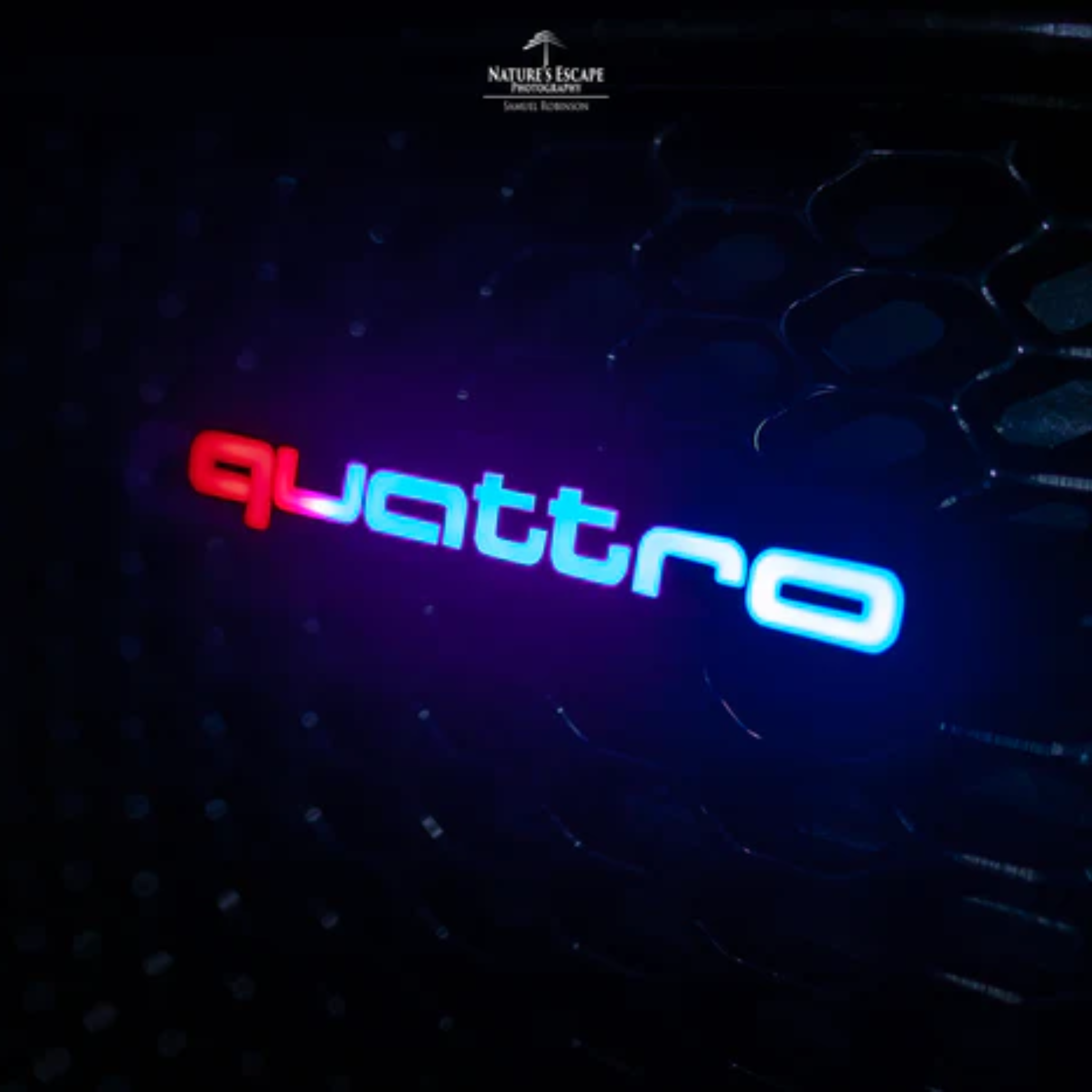 Quattro : Illuminated Multicolor Flow LED Badge | Lit Logos â€“ Custom Multicolor LED Lighting by RGB Halo Kits