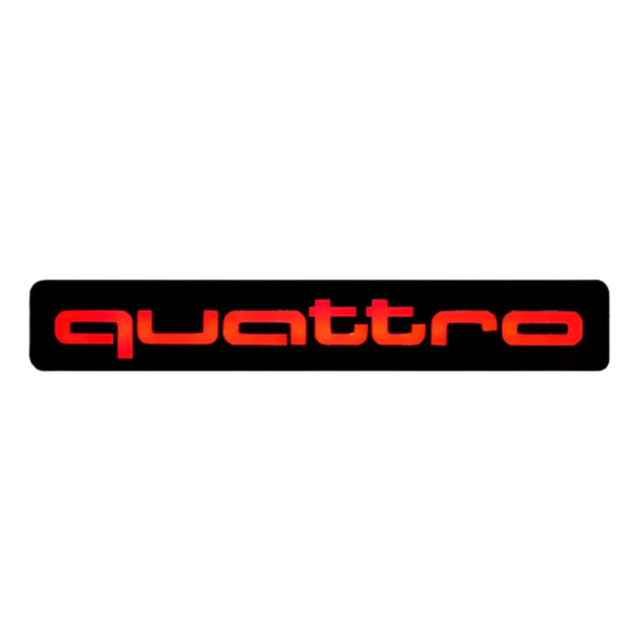 Quattro : Illuminated Multicolor Flow LED Badge | Lit Logos â€“ Custom Multicolor LED Lighting by RGB Halo Kits