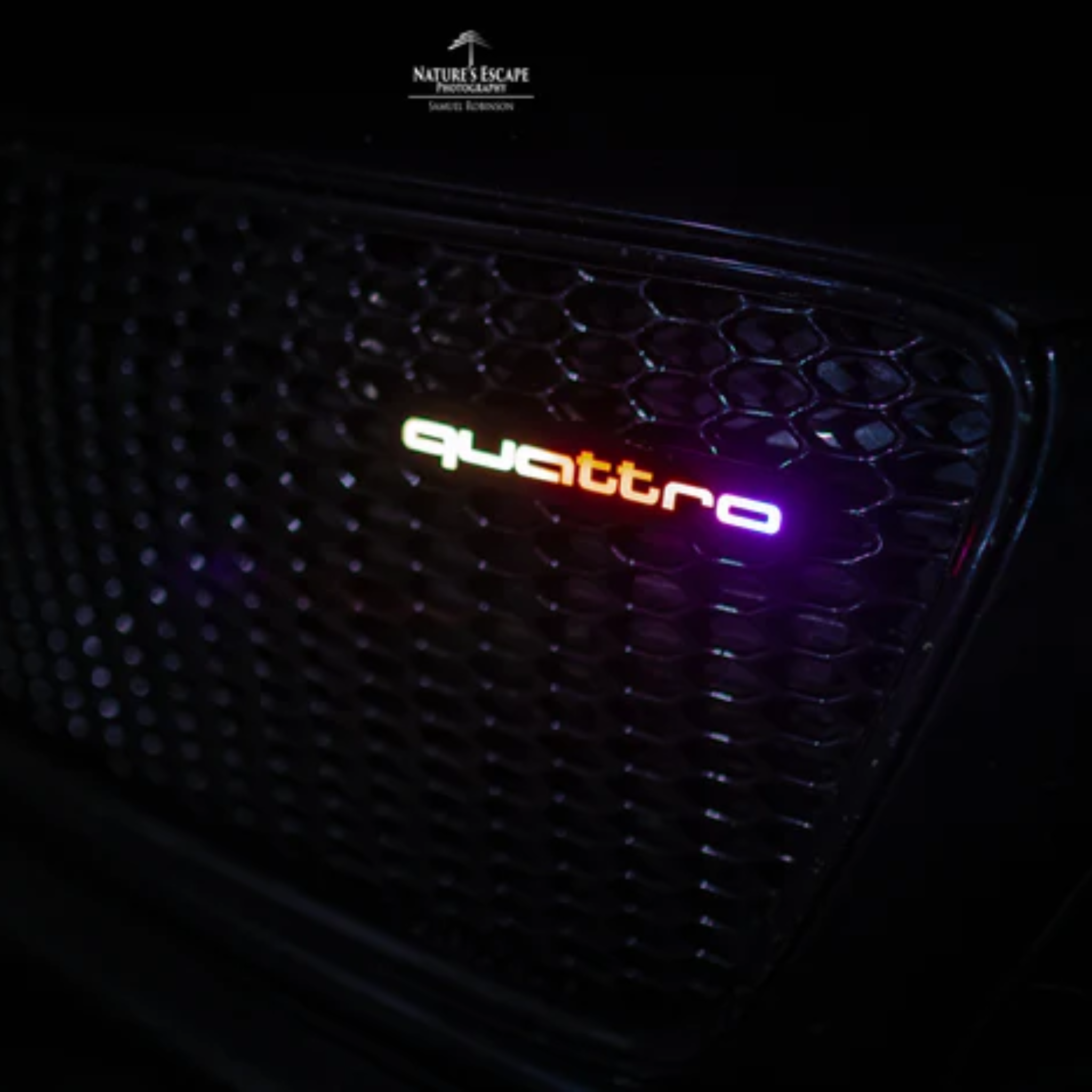 Quattro : Illuminated Multicolor Flow LED Badge | Lit Logos â€“ Custom Multicolor LED Lighting by RGB Halo Kits