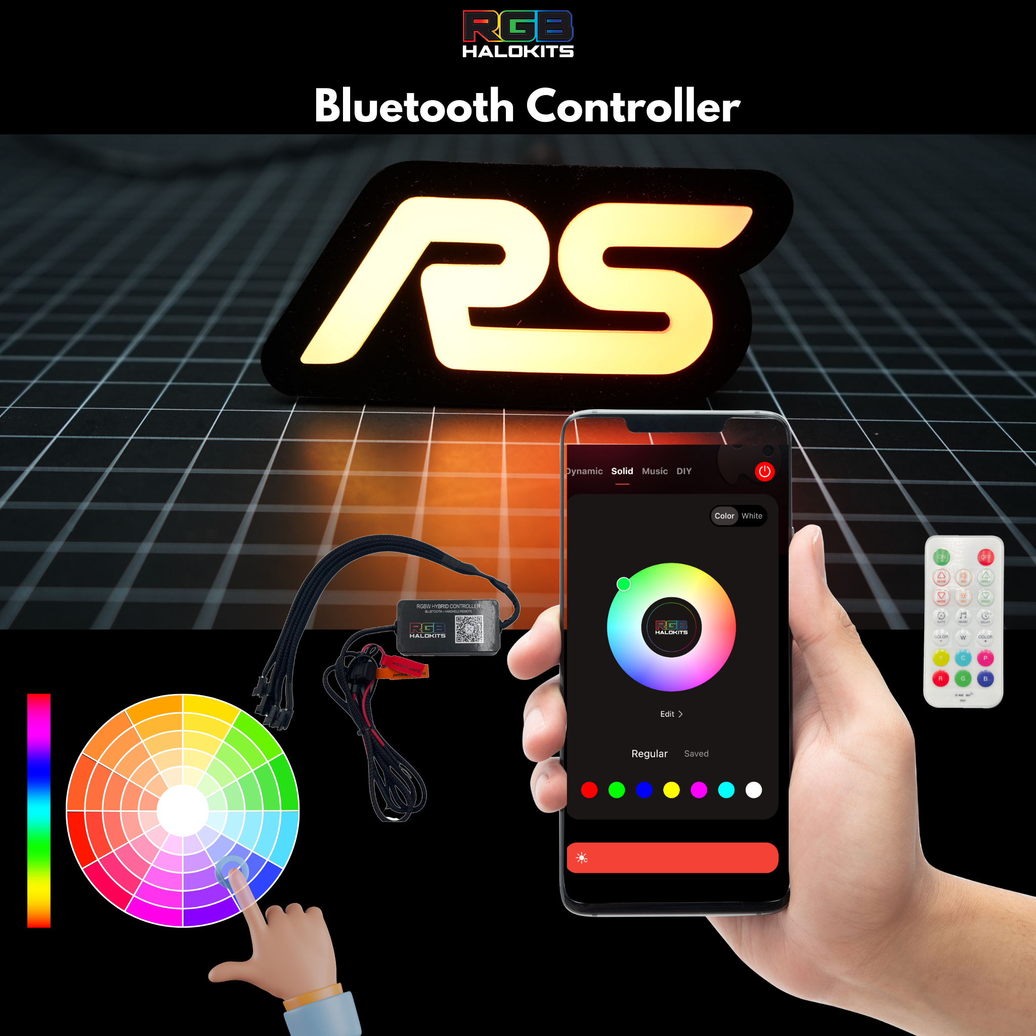 RS : Multicolor Flow LED Badge (15-18 Ford Focus) | Lit Logos â€“ Custom Multicolor LED Lighting by RGB Halo Kits