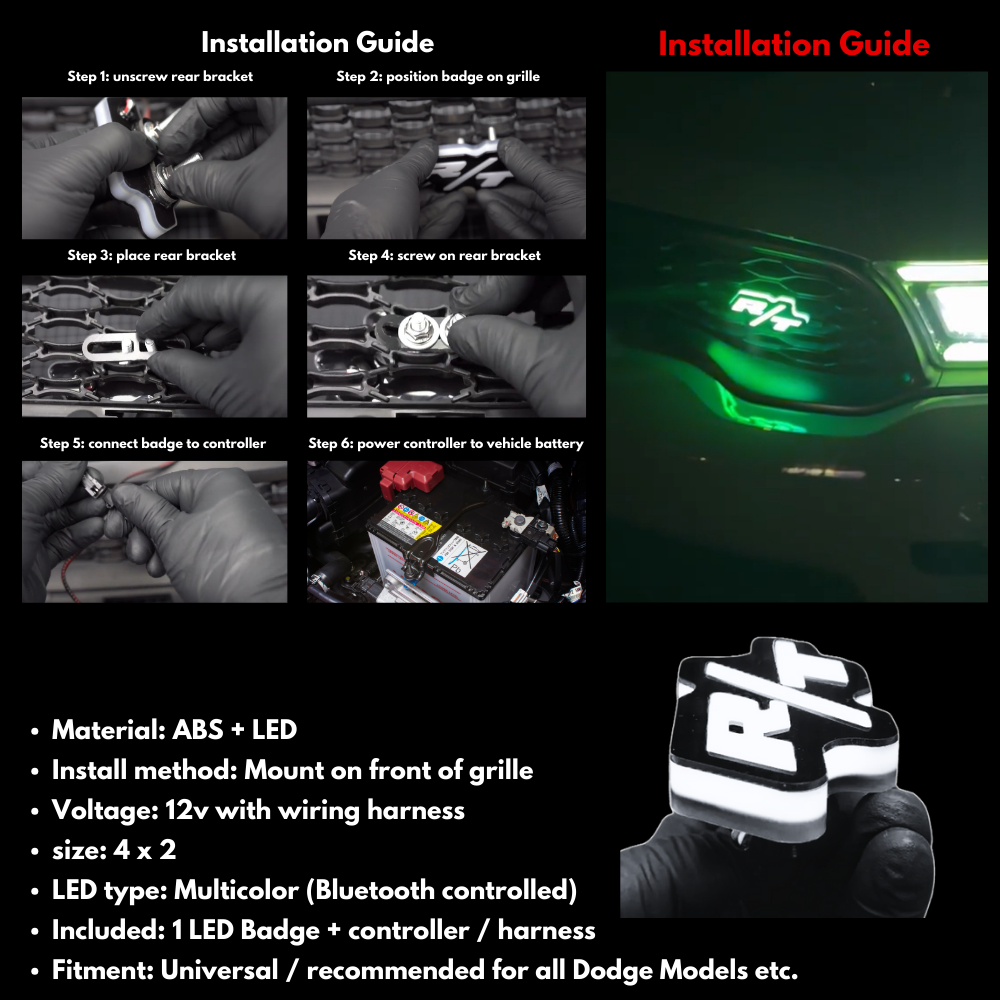 RT LED Badge: (Multicolor Flow) – Custom Multicolor LED Lighting by RGB Halo Kits