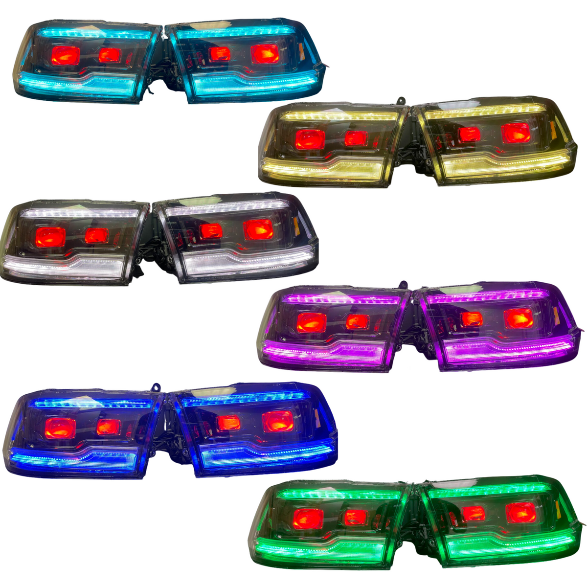 Ram 1500 / HD: Multicolor Flow Series Headlights w/ Demon eyes (2009-2024) | XB Morimoto – Custom Multicolor LED Lighting by RGB Halo Kits