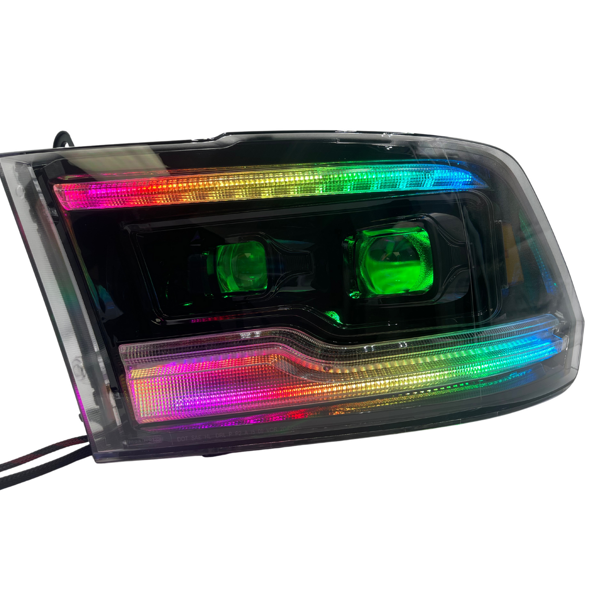 Ram 1500 / HD: Multicolor Flow Series Headlights w/ Demon eyes (2009-2024) | XB Morimoto – Custom Multicolor LED Lighting by RGB Halo Kits