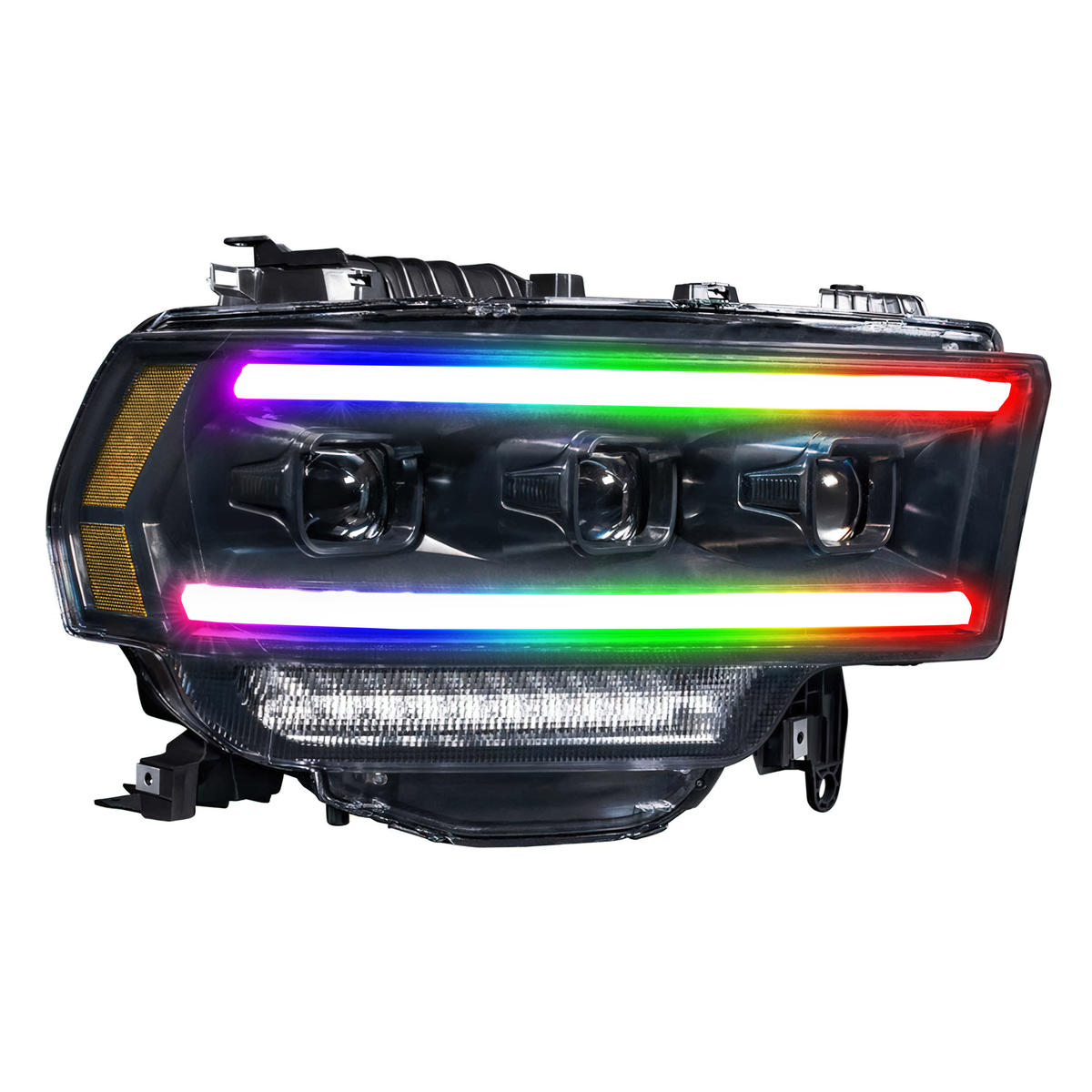 Ram HD: Multicolor Flow Series Headlights (2019-2024) | Morimoto – Custom Multicolor LED Lighting by RGB Halo Kits