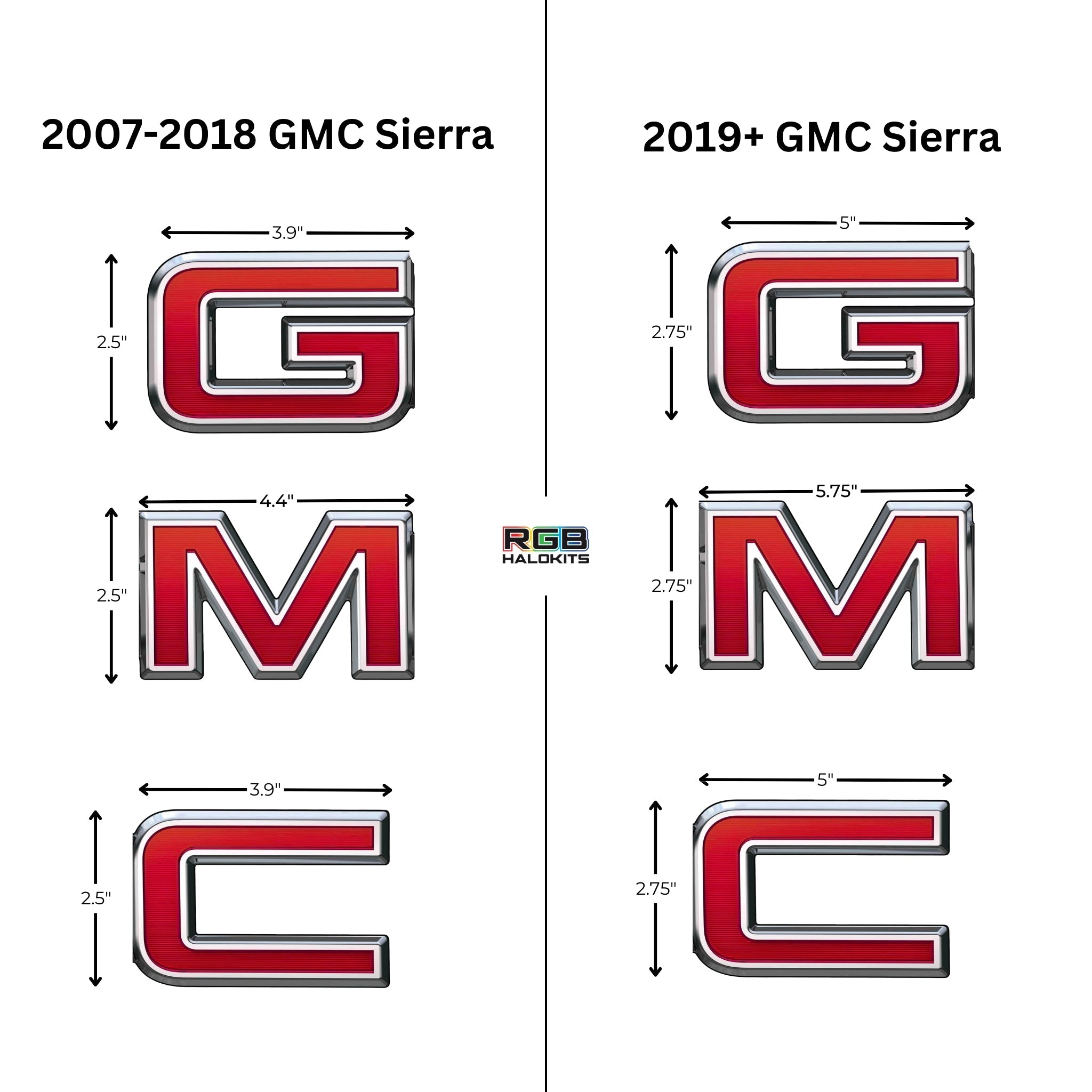 Rear Tailgate: GMC LED Emblem â€“ Custom Multicolor LED Lighting by RGB Halo Kits