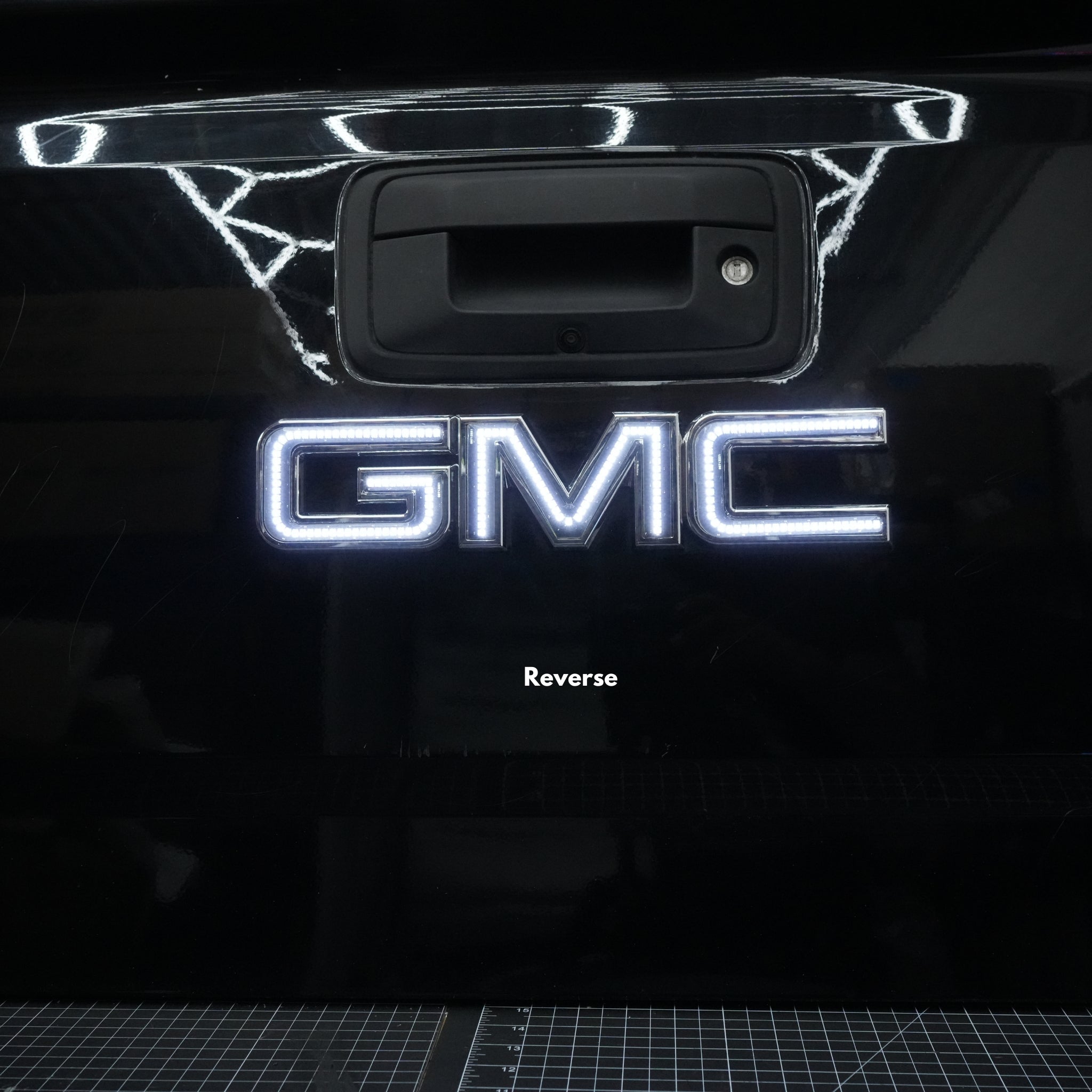 Rear Tailgate: GMC LED Emblem â€“ Custom Multicolor LED Lighting by RGB Halo Kits