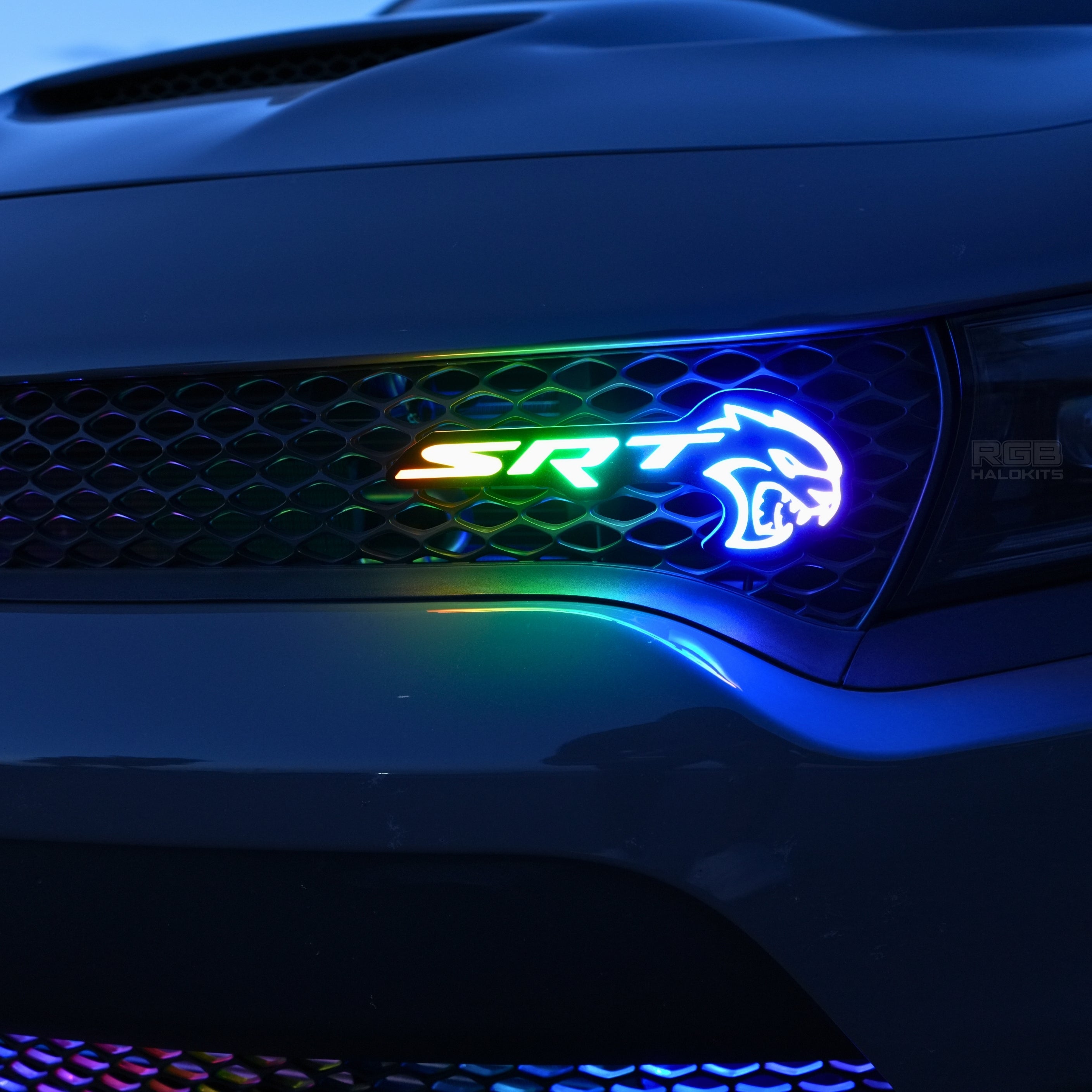 SRT Hellcat LED Emblem Badge: (Multicolor) â€“ Custom Multicolor LED Lighting by RGB Halo Kits
