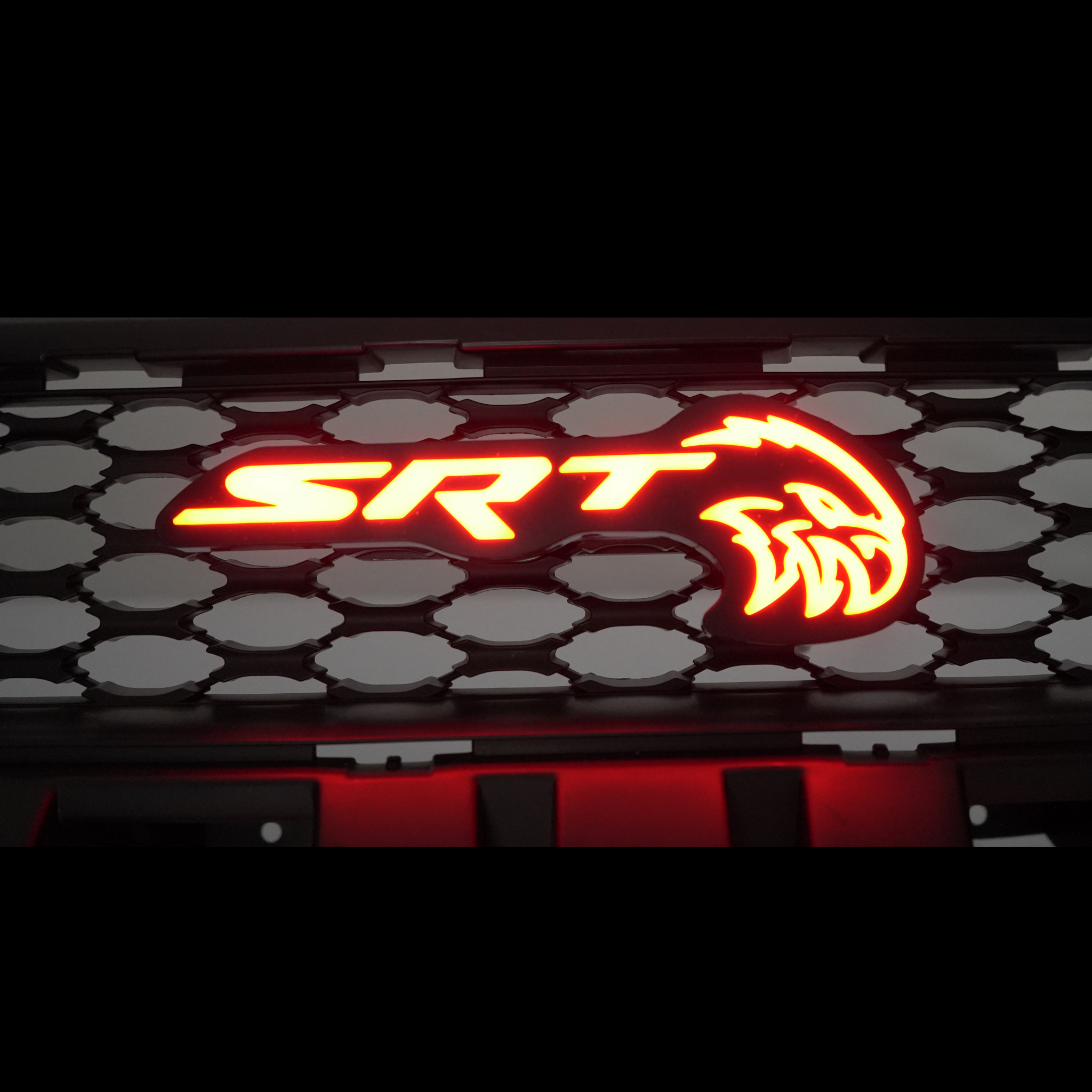 SRT Trackhawk Hellhawk LED Emblem: (Multicolor Flow) â€“ Custom Multicolor LED Lighting by RGB Halo Kits