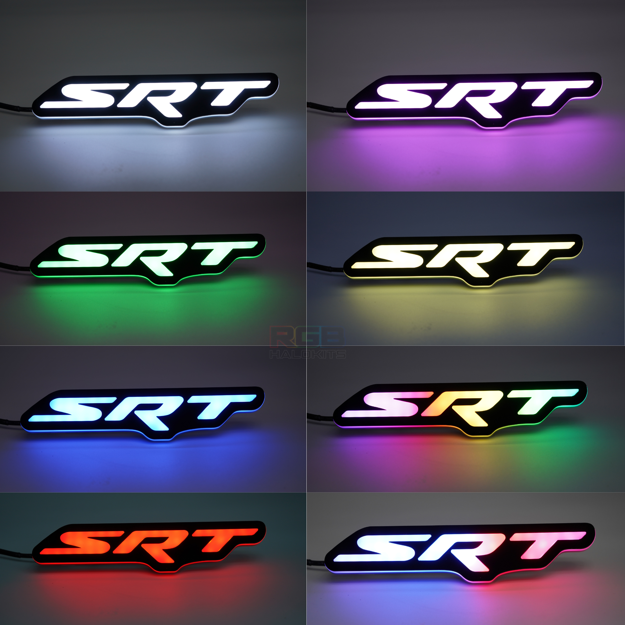 SRT LED Emblem Badge: (Multicolor)