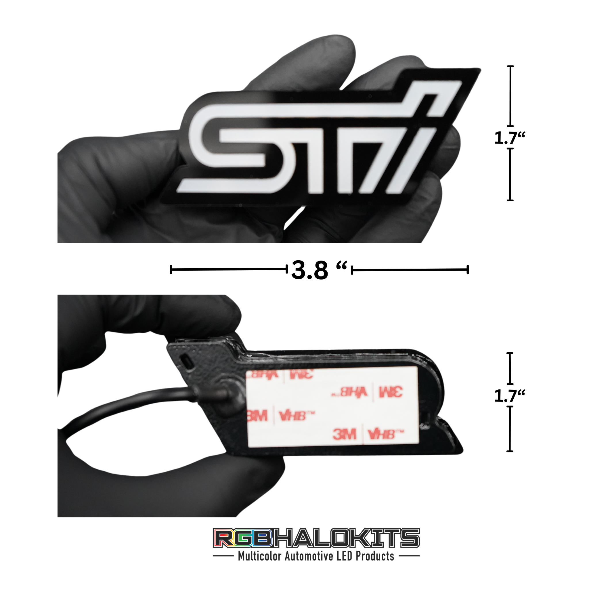 STI LED Badge: Multicolor Flow (2010-2023) | Lit Logos â€“ Custom Multicolor LED Lighting by RGB Halo Kits