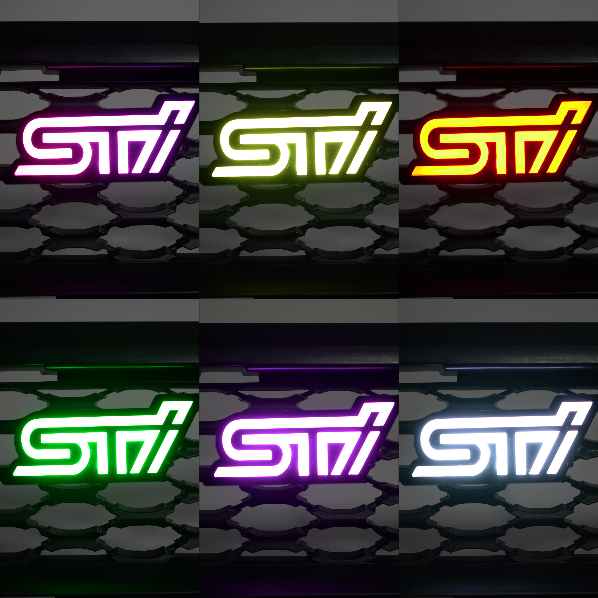 STI LED Badge: Multicolor Flow (2010-2023) | Lit Logos â€“ Custom Multicolor LED Lighting by RGB Halo Kits