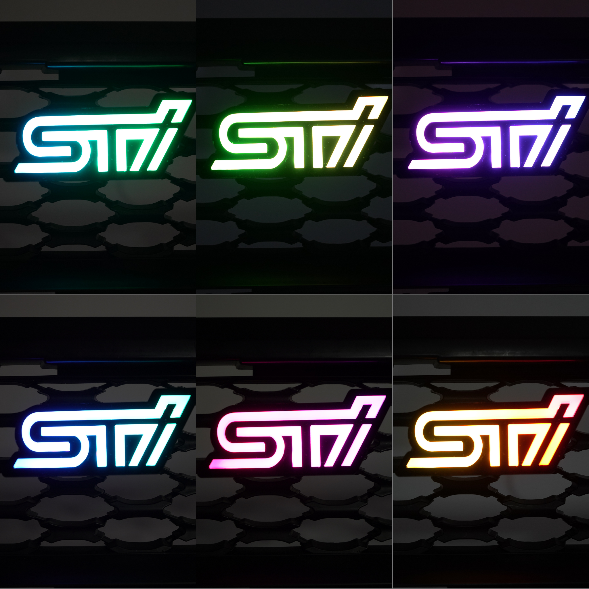 STI LED Badge: Multicolor Flow (2010-2023) | Lit Logos â€“ Custom Multicolor LED Lighting by RGB Halo Kits