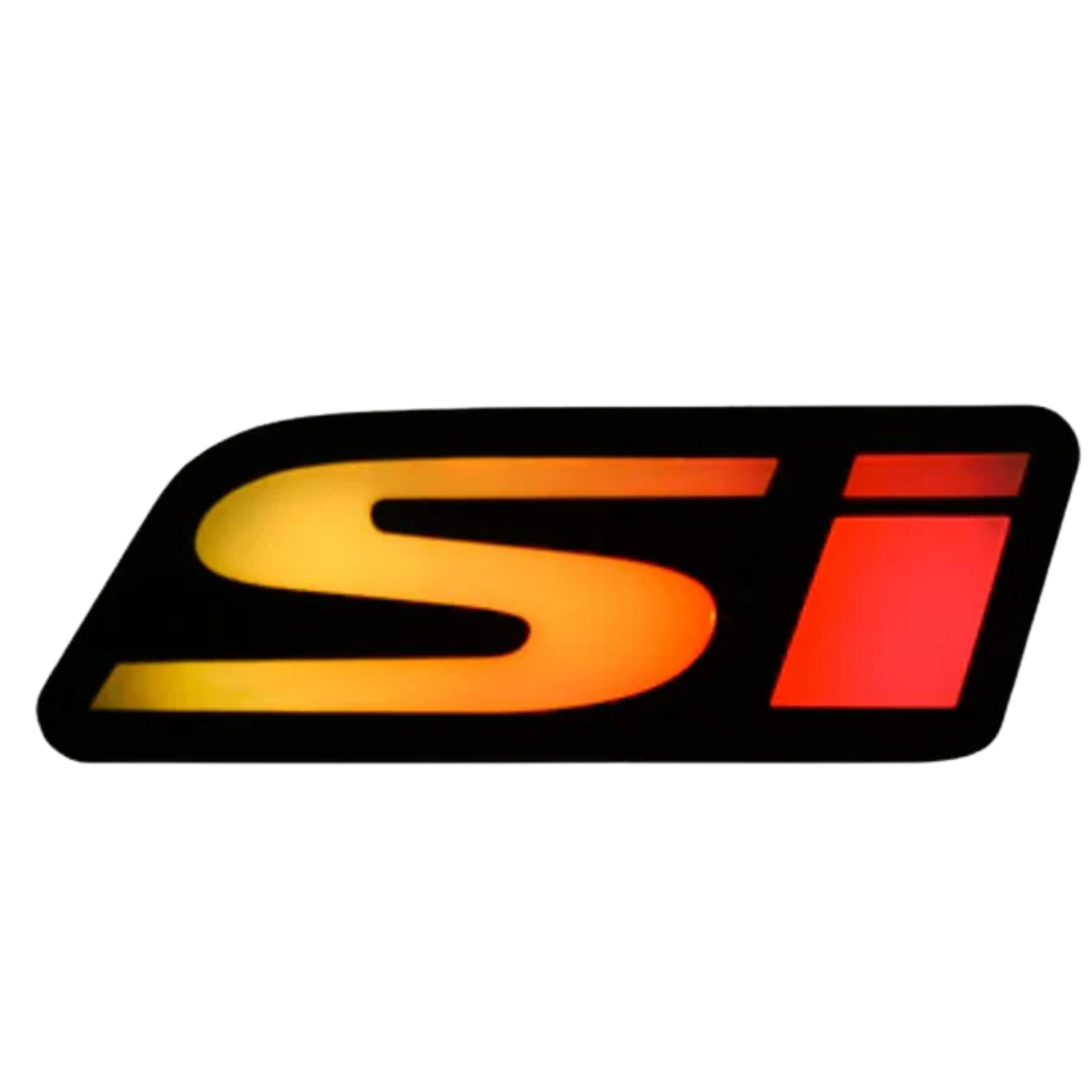 Si : Illuminated Multicolor Flow LED Badge | Lit Logos – Custom Multicolor LED Lighting by RGB Halo Kits