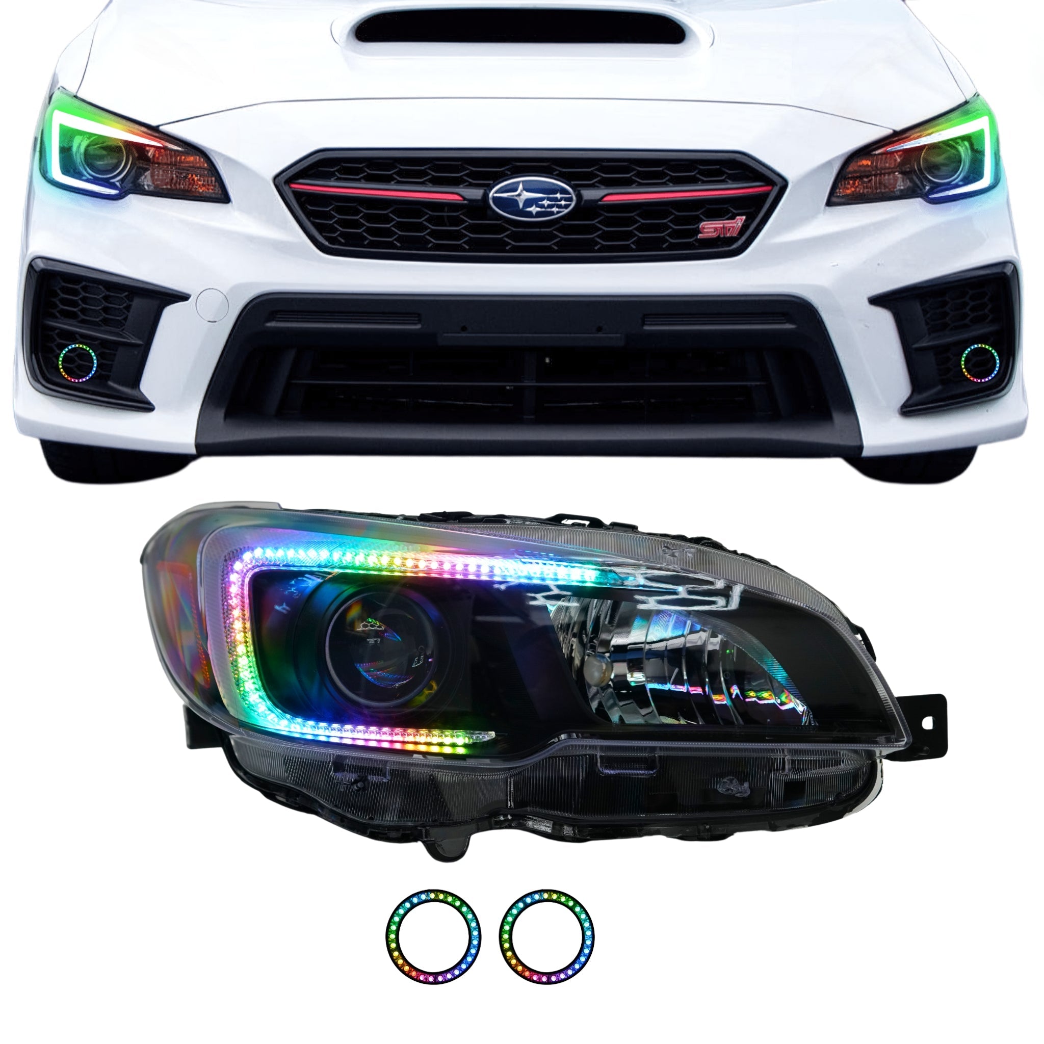 Subaru WRX/STI Flow Series C Bar DRL Boards (2015-2021) – Custom Multicolor LED Lighting by RGB Halo Kits