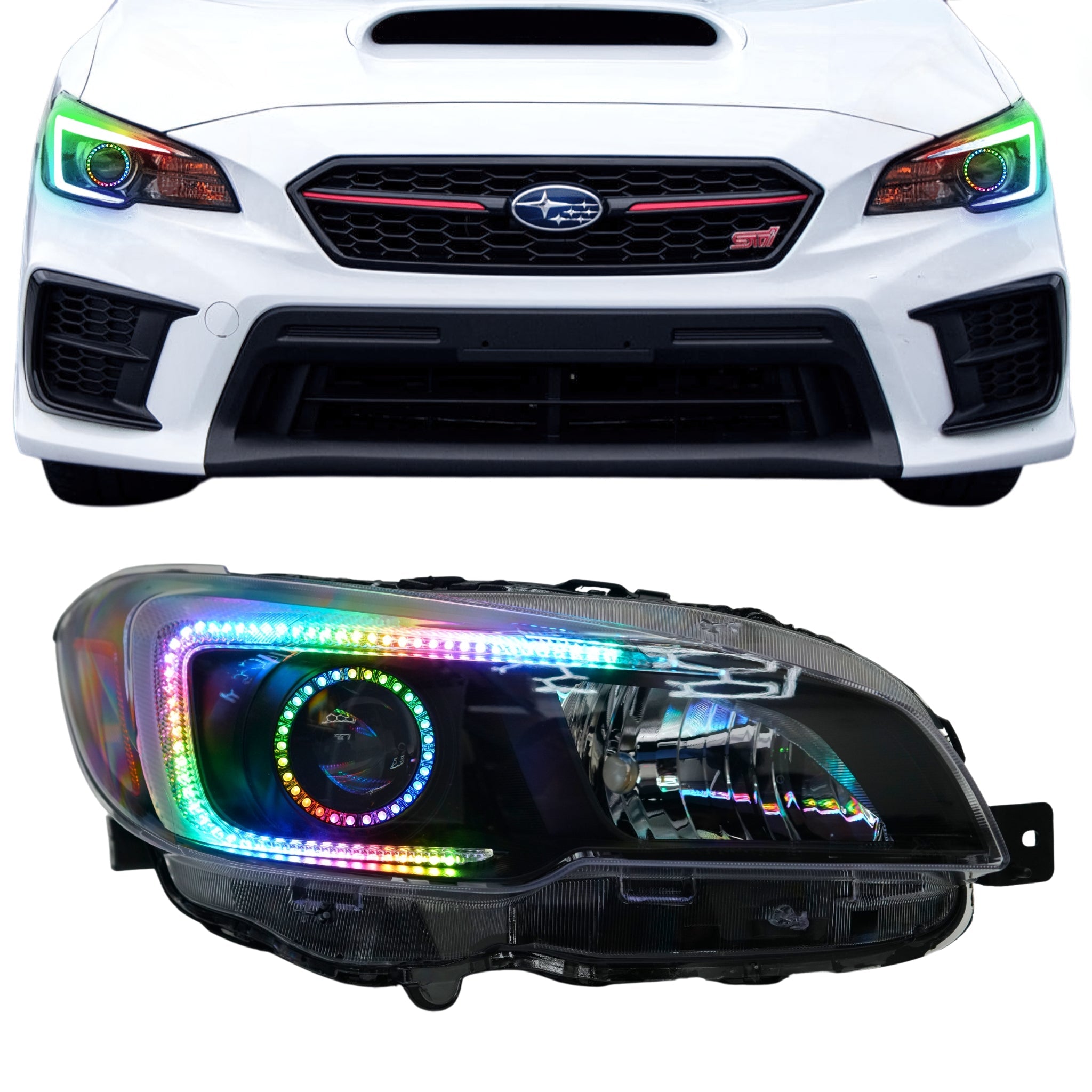 Subaru WRX/STI Flow Series C Bar DRL Boards (2015-2021) – Custom Multicolor LED Lighting by RGB Halo Kits