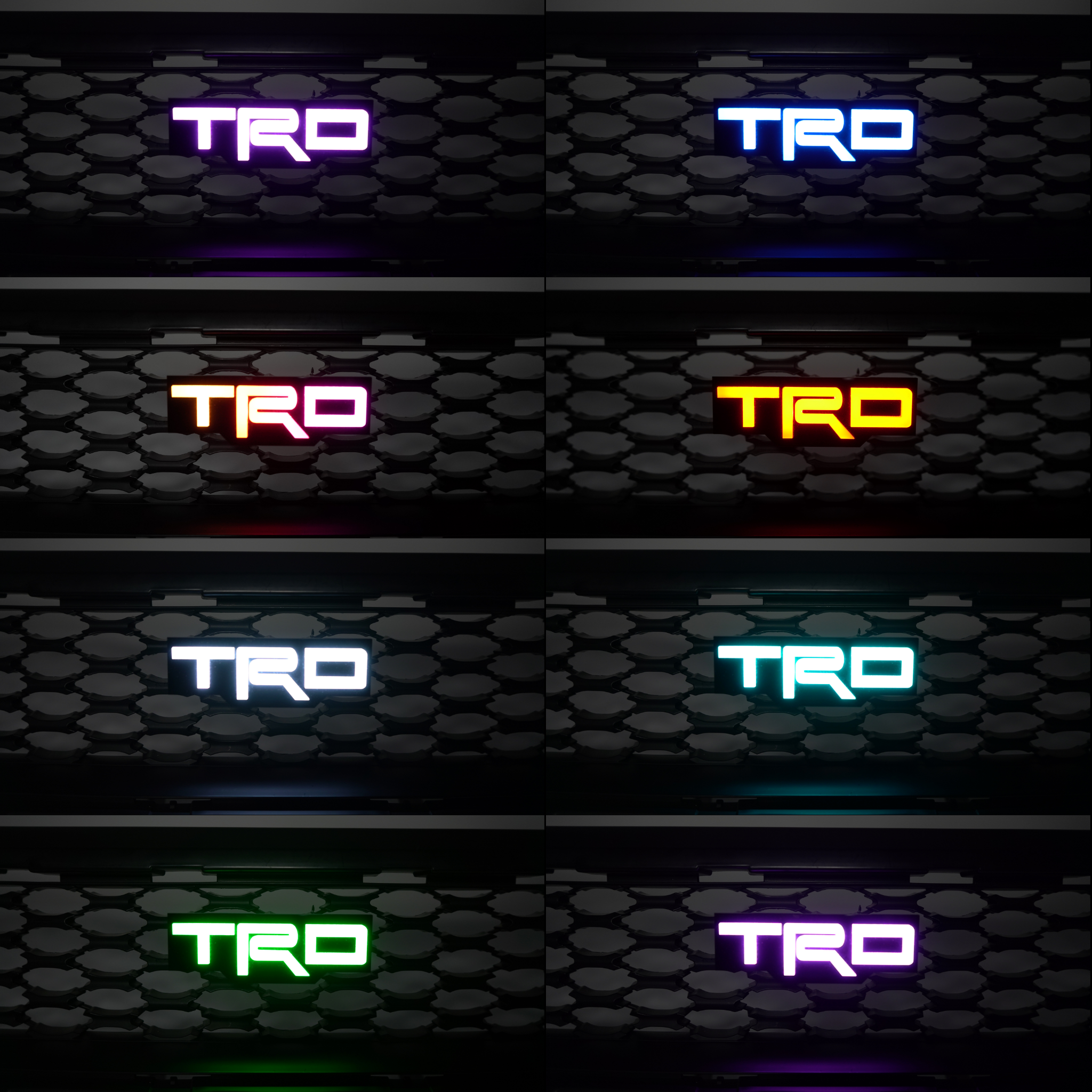 TRD : Illuminated Multicolor Flow LED Badge | Lit Logos â€“ Custom Multicolor LED Lighting by RGB Halo Kits