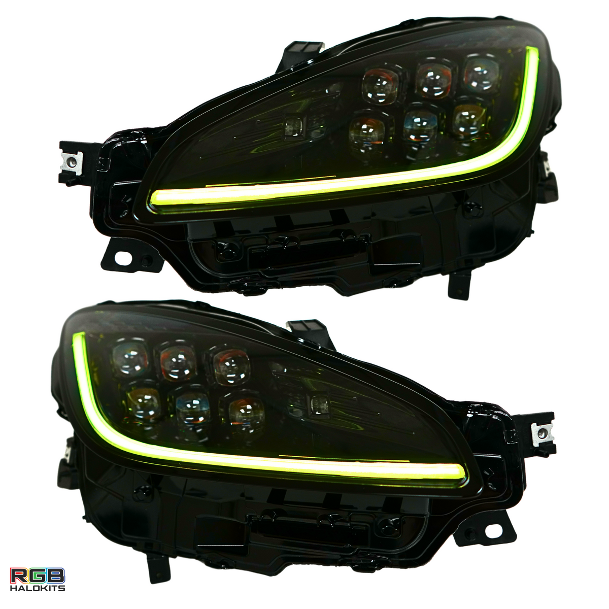 Toyota GR86 / Subaru BRZ: Multicolor Flow Series Alphablack Nova-series Headlights (2021-2025) | Alpharex – Custom Multicolor LED Lighting by RGB Halo Kits