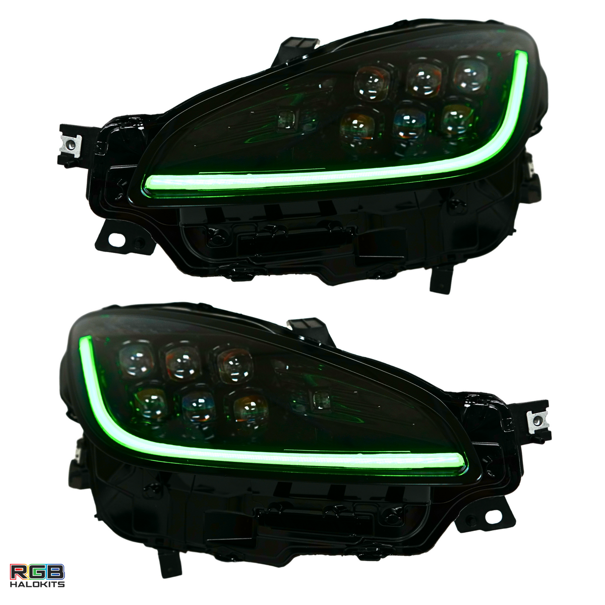 Toyota GR86 / Subaru BRZ: Multicolor Flow Series Alphablack Nova-series Headlights (2021-2025) | Alpharex – Custom Multicolor LED Lighting by RGB Halo Kits