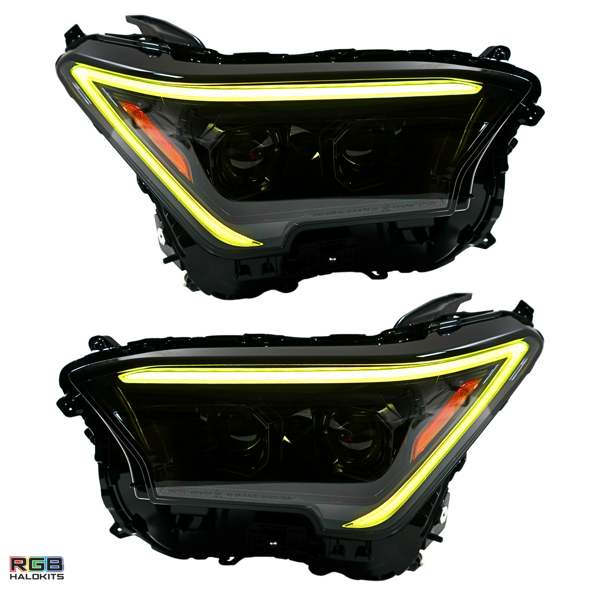 Toyota Tacoma: Multicolor Flow Series Alphablack Headlights (2024-2025) | Alpharex – Custom Multicolor LED Lighting by RGB Halo Kits