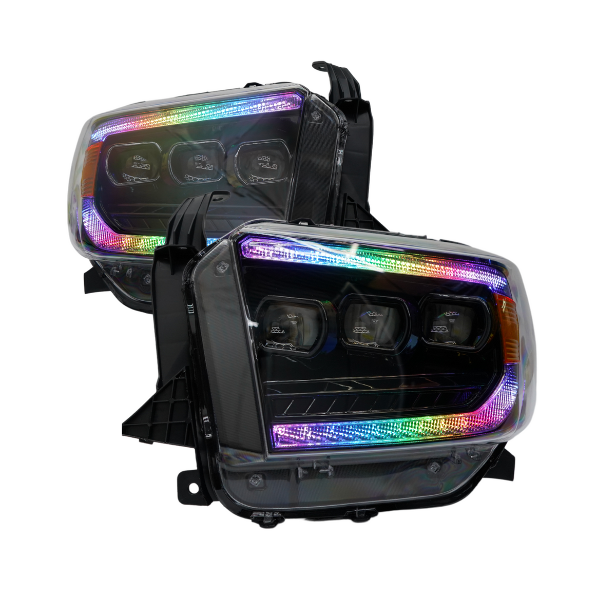 Toyota Tundra: Multicolor Flow Series Headlights (2014-2021) | XB Morimoto – Custom Multicolor LED Lighting by RGB Halo Kits