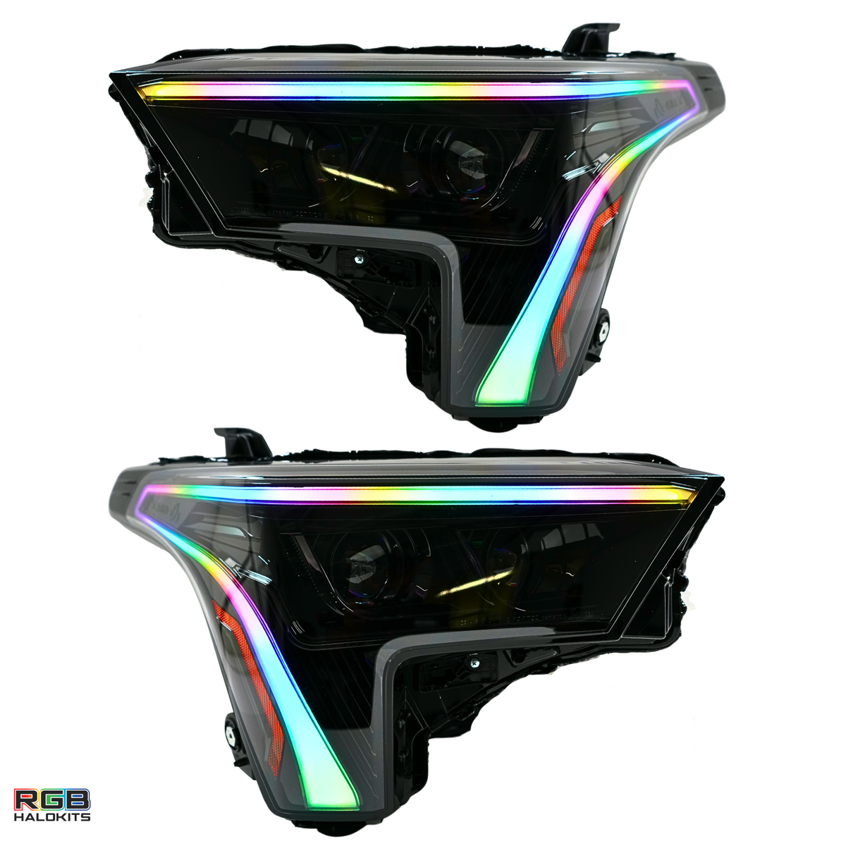Toyota Tundra/Sequoia: Multicolor Flow Series Alphablack Headlights (2022-2025) | Alpharex – Custom Multicolor LED Lighting by RGB Halo Kits
