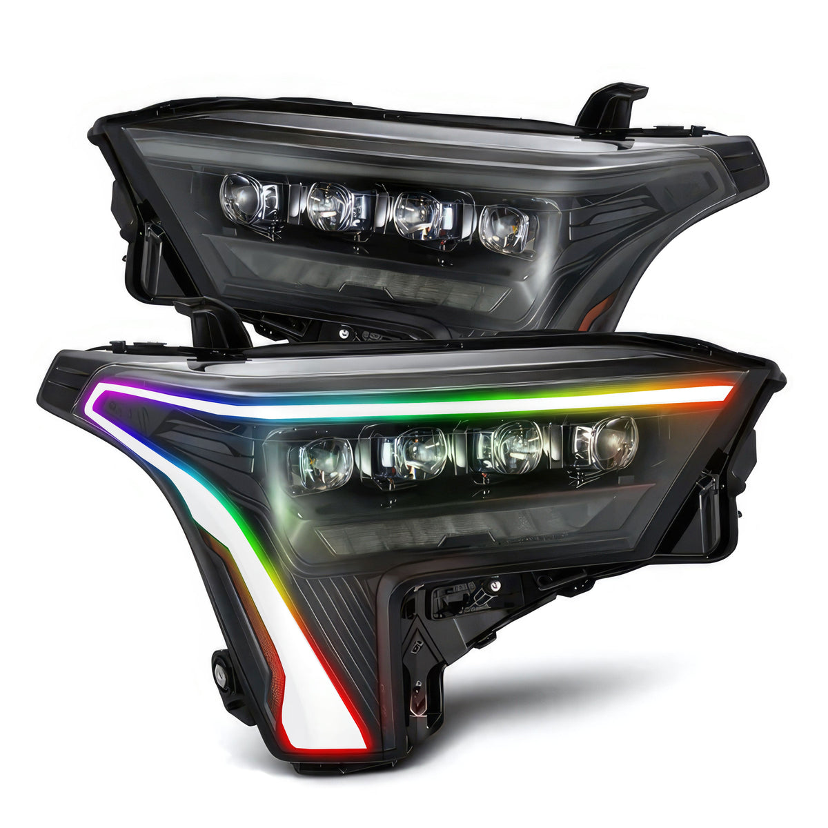 Toyota Tundra/Sequoia: Multicolor Flow Series Alphablack Headlights (2022-2025) | Alpharex – Custom Multicolor LED Lighting by RGB Halo Kits