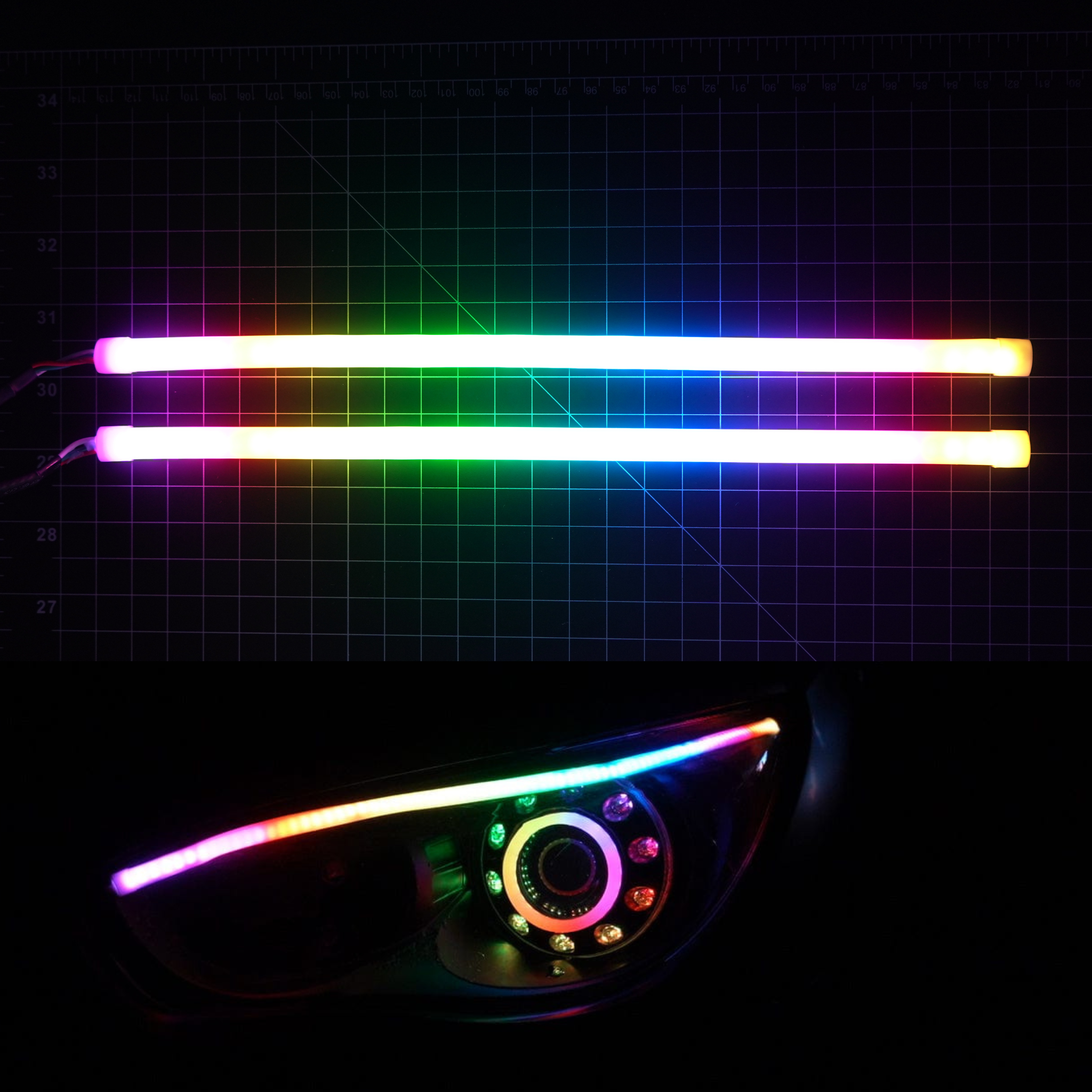 Universal Flexible DRL Tube Diffused Strips | Multicolor – Custom Multicolor LED Lighting by RGB Halo Kits