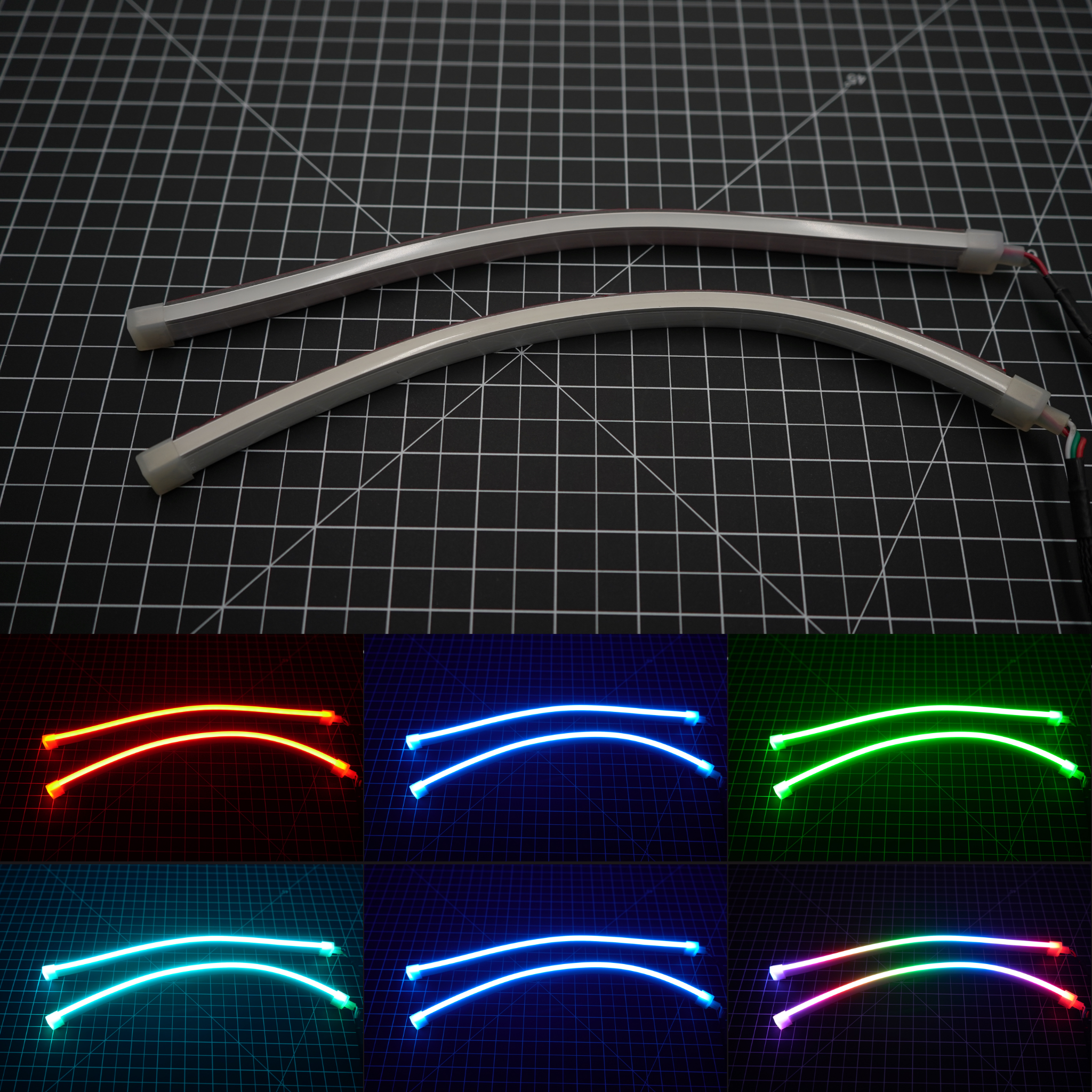 Universal Side Emitting Flexible DRL Diffused Strips | Multicolor – Custom Multicolor LED Lighting by RGB Halo Kits