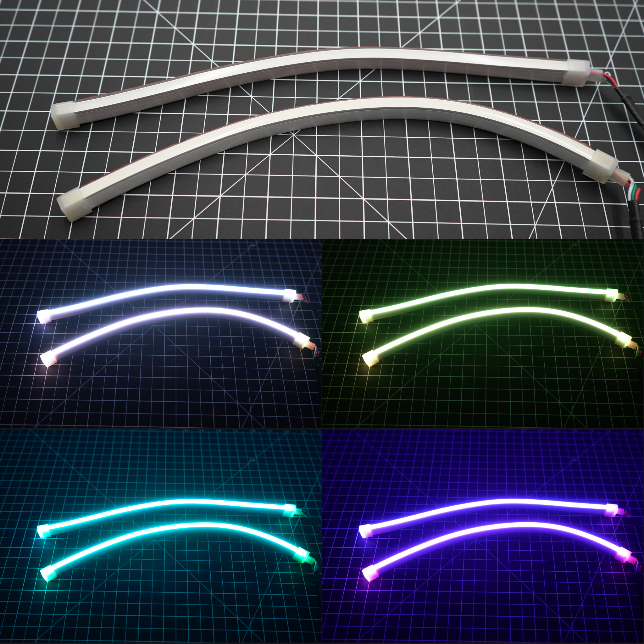Universal Side Emitting Flexible DRL Diffused Strips | Multicolor – Custom Multicolor LED Lighting by RGB Halo Kits