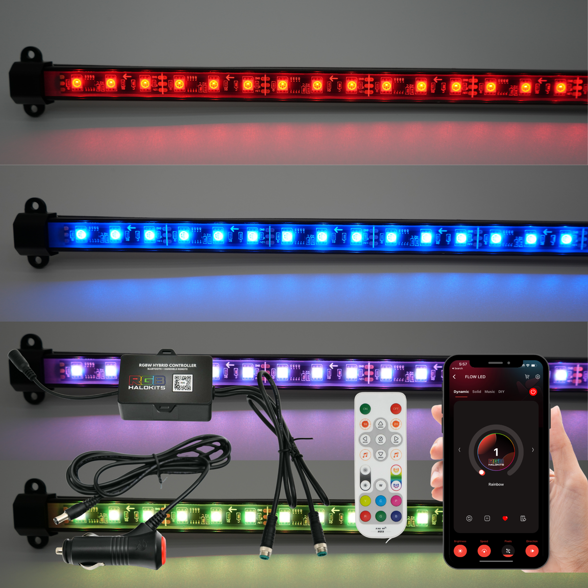4pc Interior Aluminum Ambient Footwell Lighting Kit