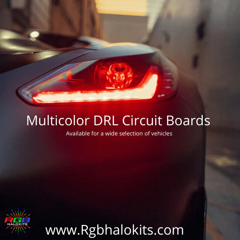 2014-2019 Chevrolet Corvette RGBW DRL Boards - RGB Halo Kits Multicolor Flow Series Color Chasing RGBWA LED headlight kit Oracle Lighting Trendz OneUpLighting Morimoto theretrofitsource AutoLEDTech Diode Dynamics