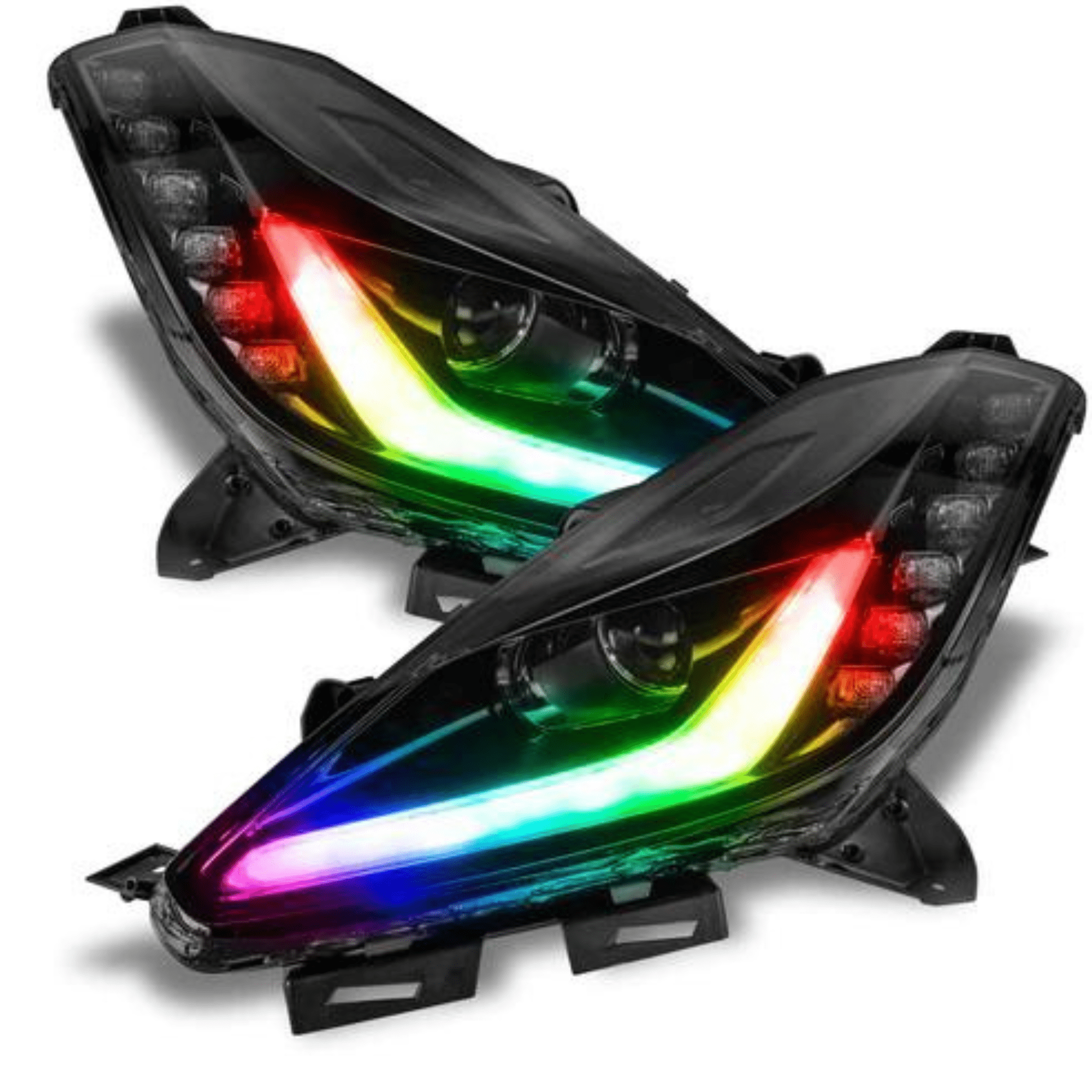 2014-2019 Chevrolet Corvette RGBW DRL Boards - RGB Halo Kits Multicolor Flow Series Color Chasing RGBWA LED headlight kit Oracle Lighting Trendz OneUpLighting Morimoto theretrofitsource AutoLEDTech Diode Dynamics