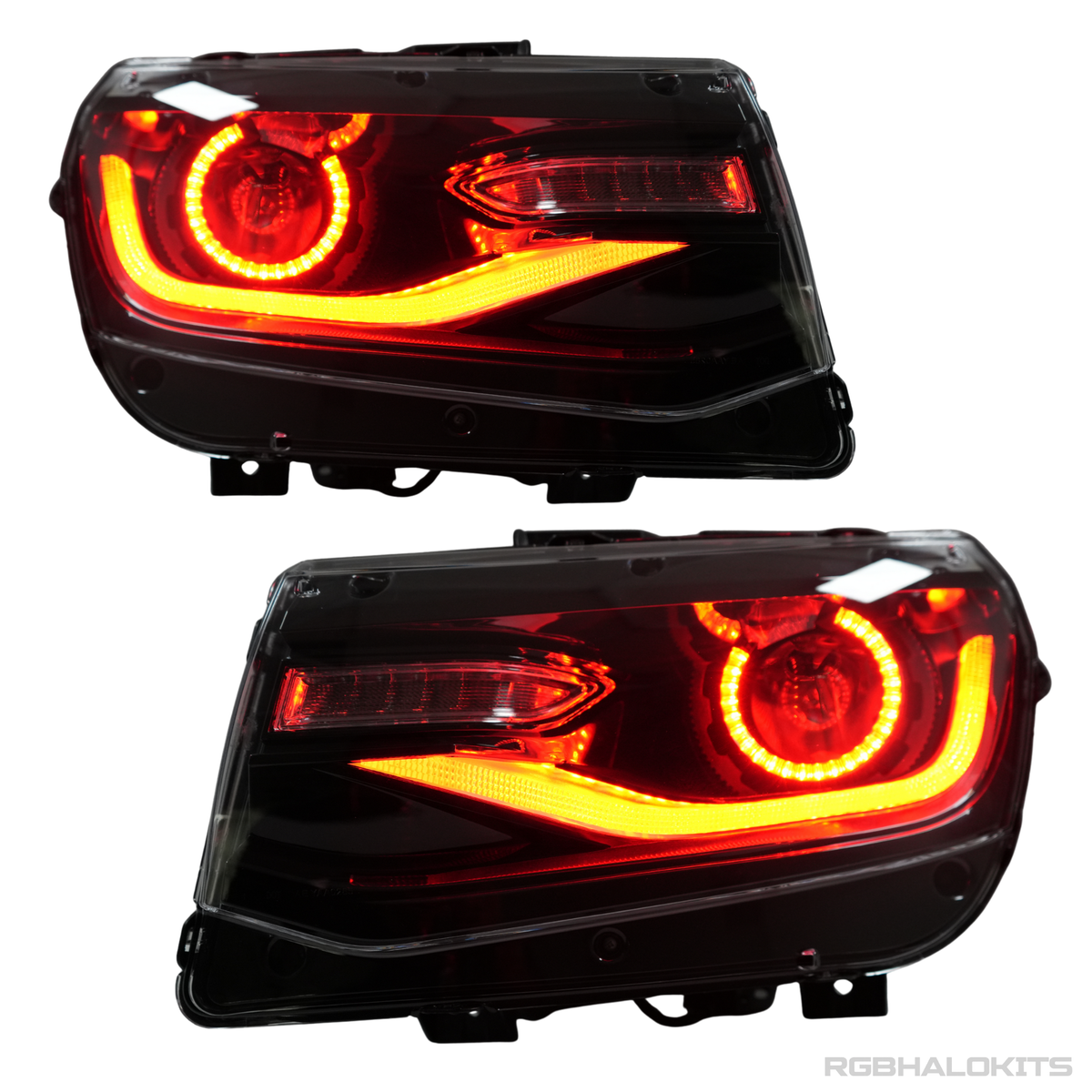 Chevrolet Camaro: Multicolor Flow Series Headlights with Halos (2014-2015) – Custom Multicolor LED Lighting by RGB Halo Kits