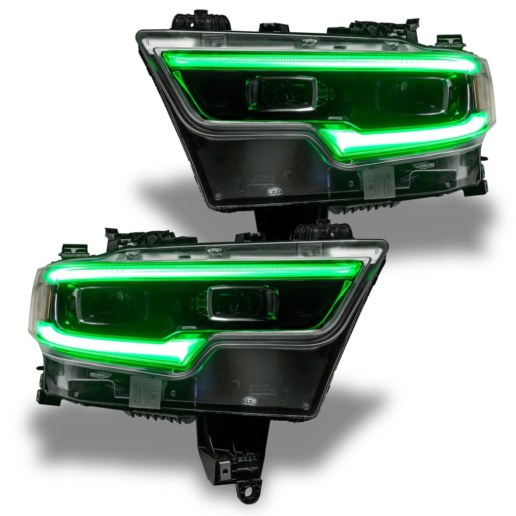 2019-2023 Dodge Ram 1500 RGBW DRL Boards - RGB Halo Kits Multicolor Flow Series Color Chasing RGBWA LED headlight kit Oracle Lighting Trendz OneUpLighting Morimoto theretrofitsource AutoLEDTech Diode Dynamics