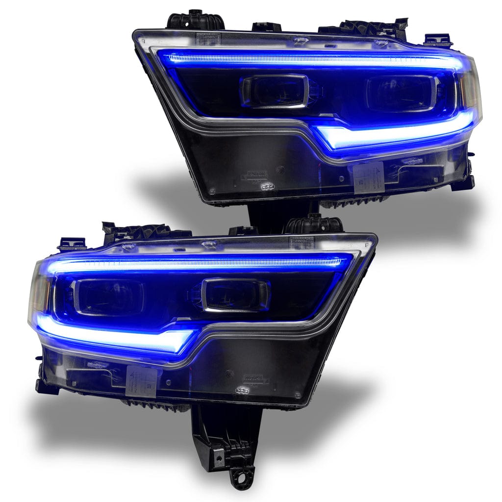 2019-2023 Dodge Ram 1500 RGBW DRL Boards - RGB Halo Kits Multicolor Flow Series Color Chasing RGBWA LED headlight kit Oracle Lighting Trendz OneUpLighting Morimoto theretrofitsource AutoLEDTech Diode Dynamics