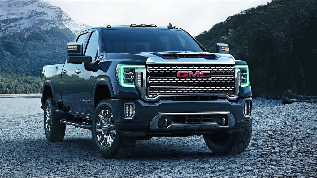 2020-2021 GMC Sierra 2500/3500 HD DRL Boards - RGB Halo Kits Multicolor Flow Series Color Chasing RGBWA LED headlight kit Oracle Lighting Trendz OneUpLighting Morimoto theretrofitsource AutoLEDTech Diode Dynamics