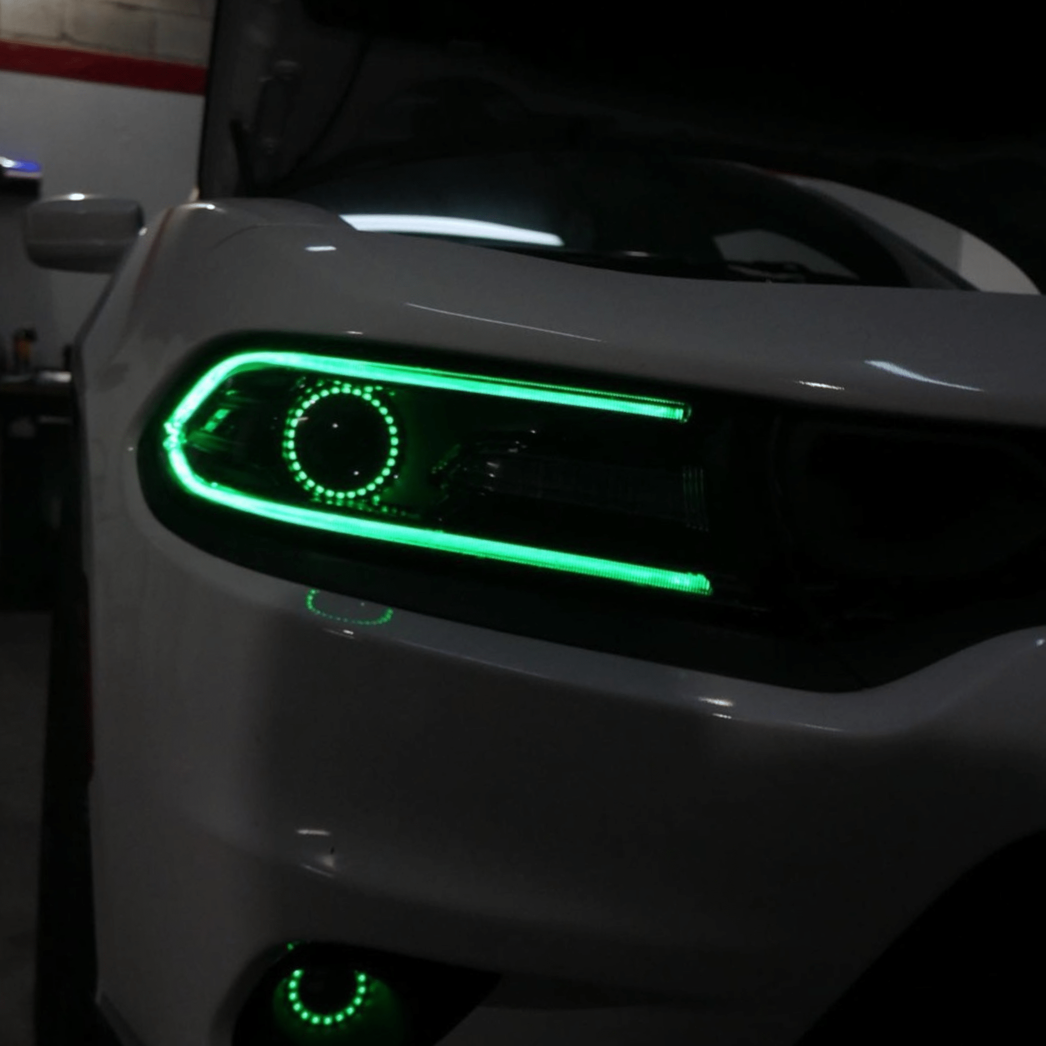 2015-2023 Dodge Charger RGBW DRL Boards - RGB Halo Kits Multicolor Flow Series Color Chasing RGBWA LED headlight kit Oracle Lighting Trendz OneUpLighting Morimoto theretrofitsource AutoLEDTech Diode Dynamics