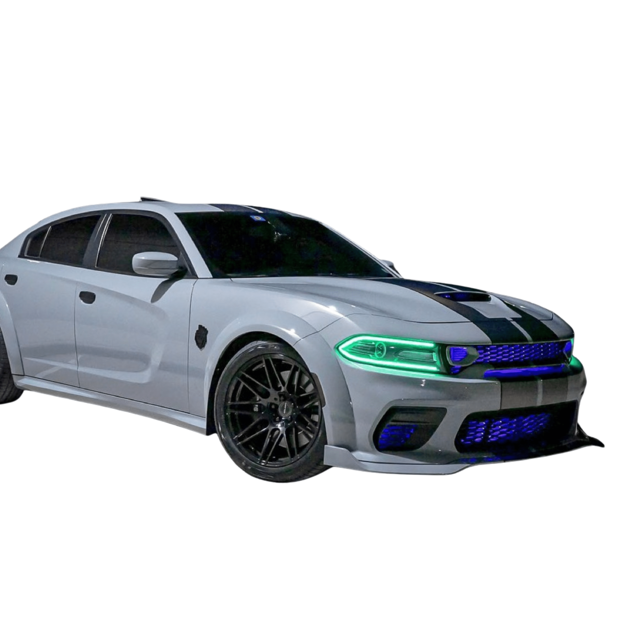 2015-2023 Dodge Charger RGBW DRL Boards - RGB Halo Kits Multicolor Flow Series Color Chasing RGBWA LED headlight kit Oracle Lighting Trendz OneUpLighting Morimoto theretrofitsource AutoLEDTech Diode Dynamics