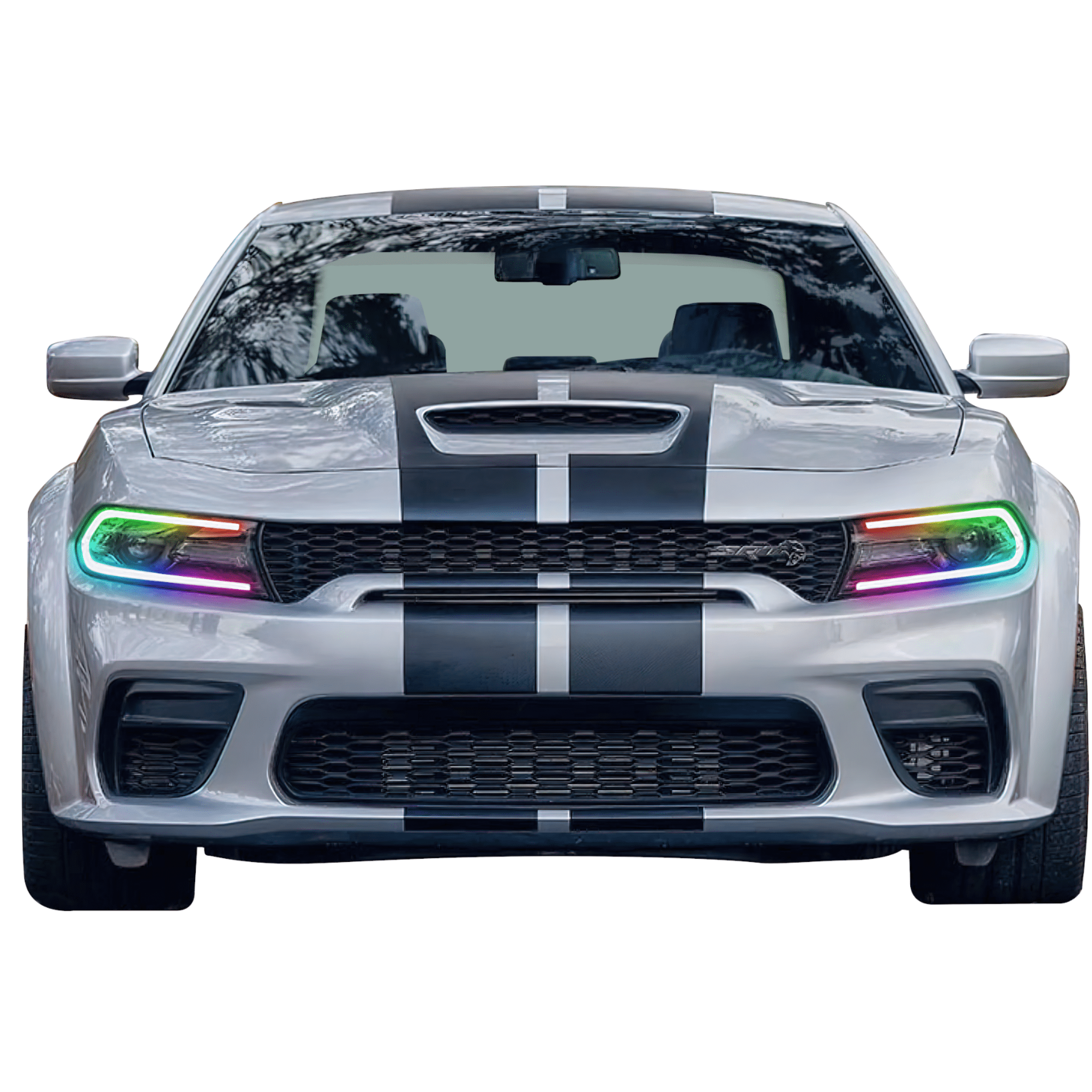 2015-2023 Dodge Charger RGBW DRL Boards - RGB Halo Kits Multicolor Flow Series Color Chasing RGBWA LED headlight kit Oracle Lighting Trendz OneUpLighting Morimoto theretrofitsource AutoLEDTech Diode Dynamics