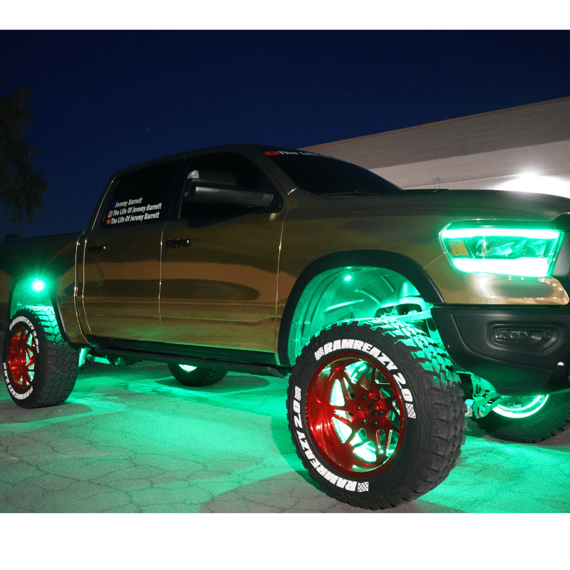 RGBW High Powered Rock Lights - RGB Halo Kits Multicolor Flow Series Color Chasing RGBWA LED headlight kit Oracle Lighting Trendz OneUpLighting Morimoto theretrofitsource AutoLEDTech Diode Dynamics