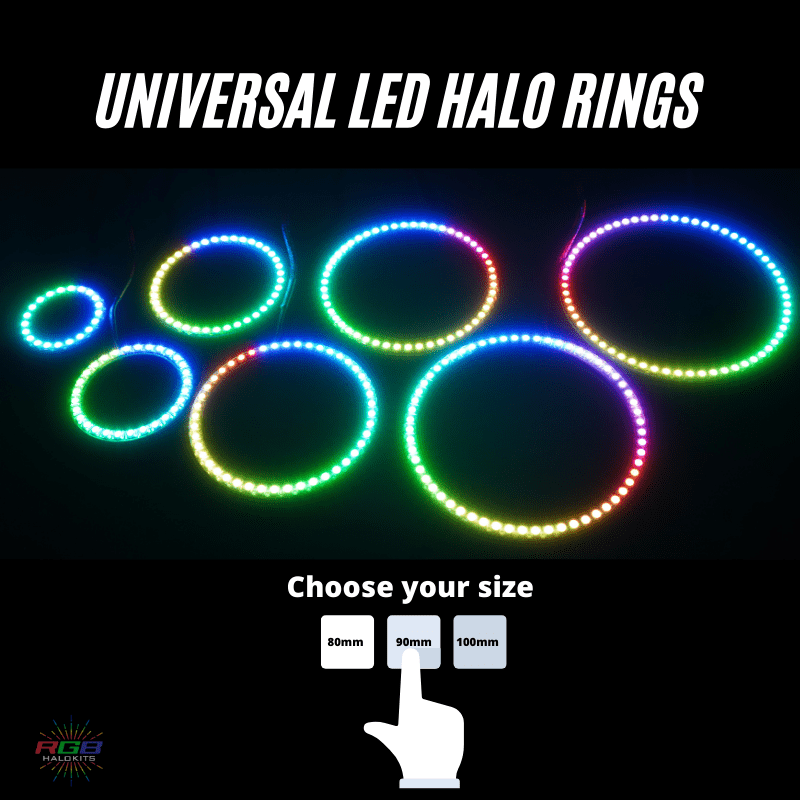 Heart Halo Rings | Multicolor - RGB Halo Kits Multicolor Flow Series Color Chasing RGBWA LED headlight kit Oracle Lighting Trendz OneUpLighting Morimoto theretrofitsource AutoLEDTech Diode Dynamics