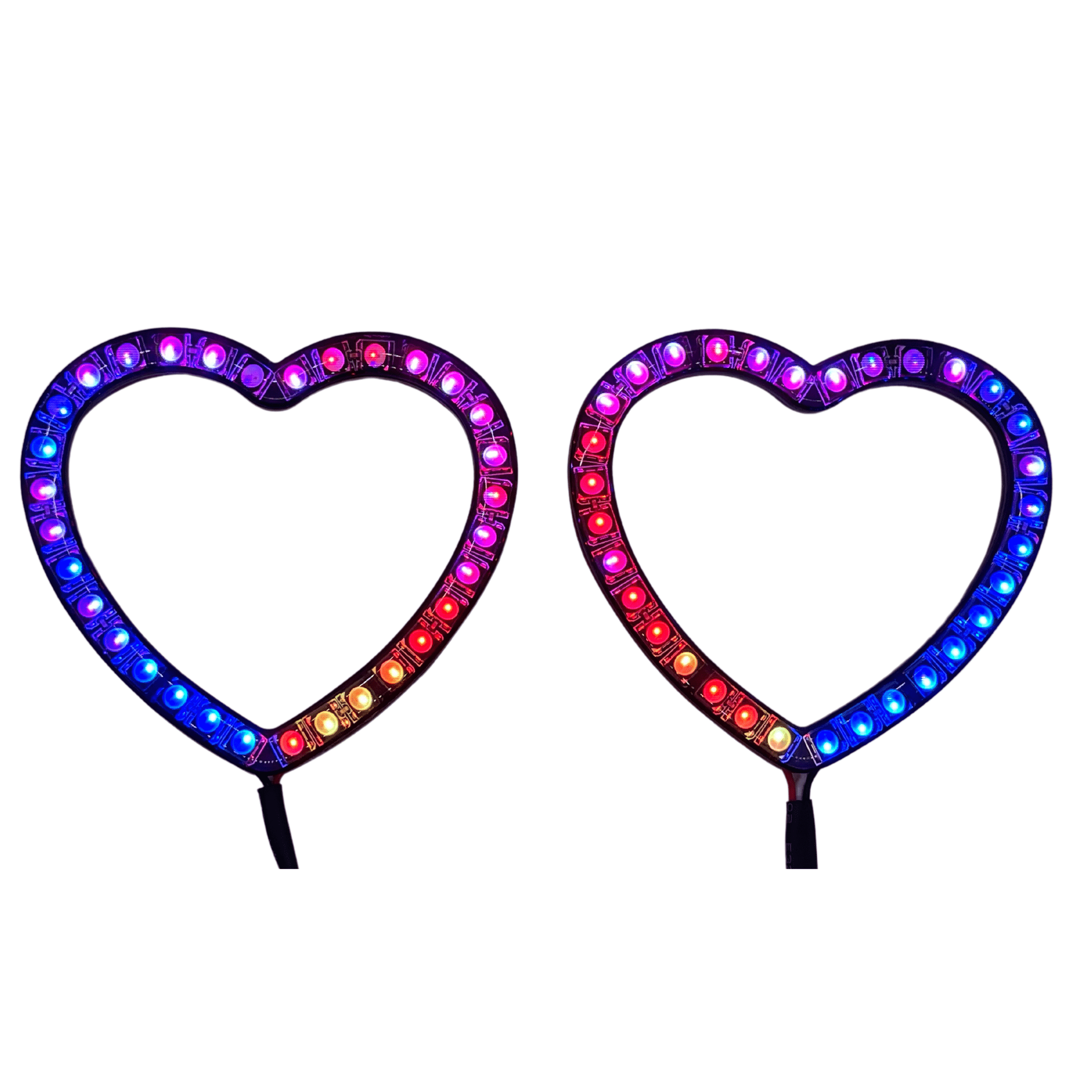 Heart Halo Rings | Multicolor - RGB Halo Kits Multicolor Flow Series Color Chasing RGBWA LED headlight kit Oracle Lighting Trendz OneUpLighting Morimoto theretrofitsource AutoLEDTech Diode Dynamics