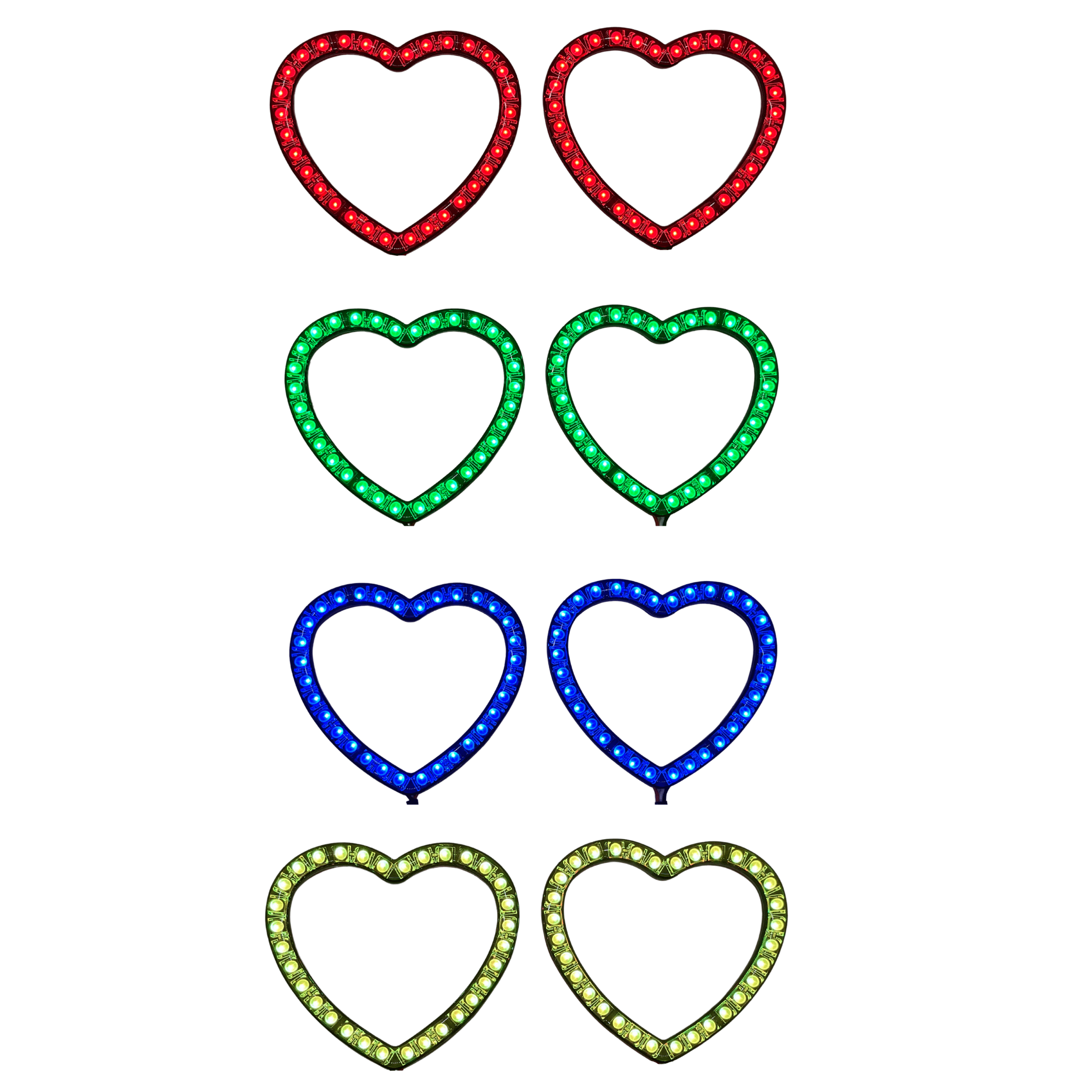 Heart Halo Rings | Multicolor - RGB Halo Kits Multicolor Flow Series Color Chasing RGBWA LED headlight kit Oracle Lighting Trendz OneUpLighting Morimoto theretrofitsource AutoLEDTech Diode Dynamics