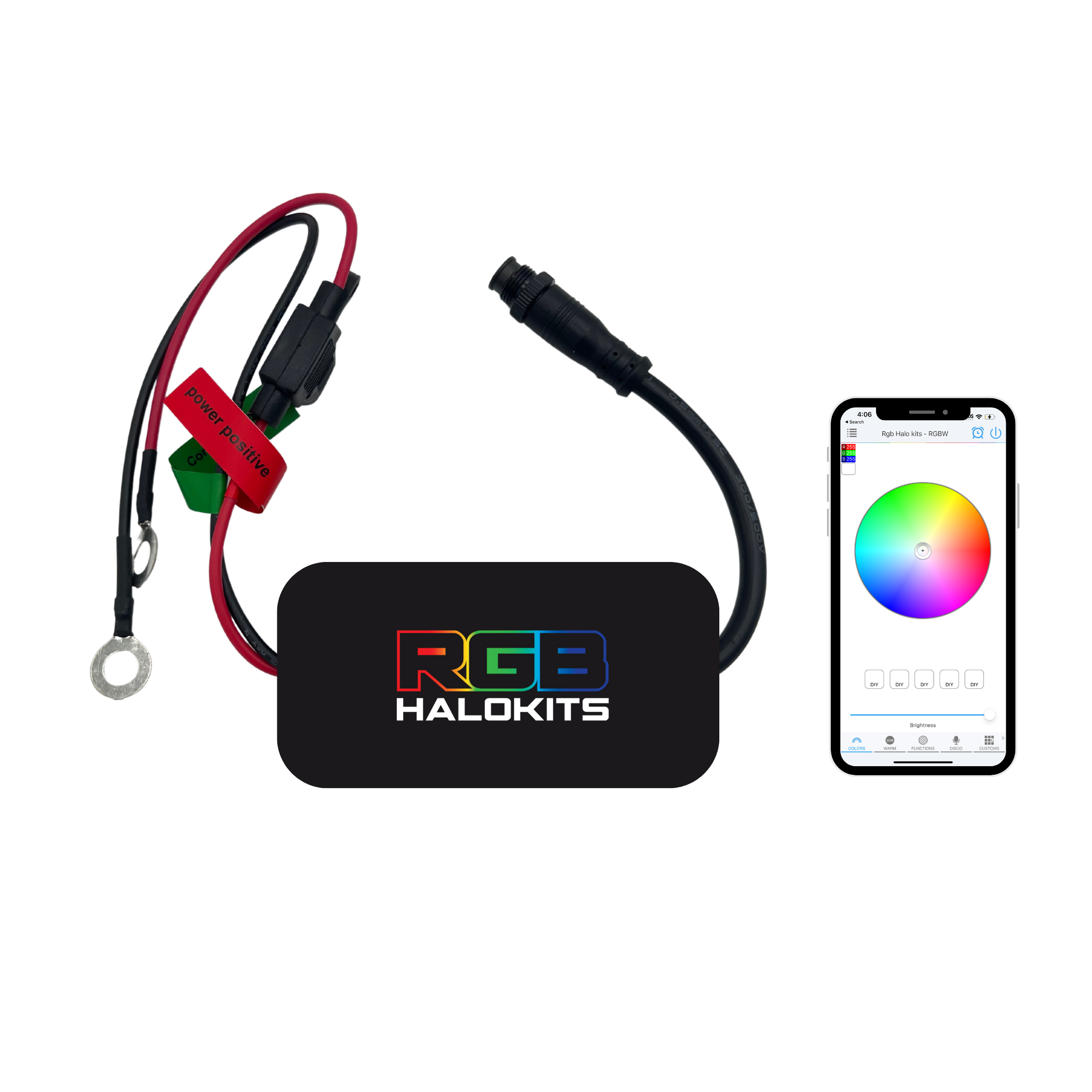 RGBW Bluetooth Controller - RGB Halo Kits Multicolor Flow Series Color Chasing RGBWA LED headlight kit Oracle Lighting Trendz OneUpLighting Morimoto theretrofitsource AutoLEDTech Diode Dynamics