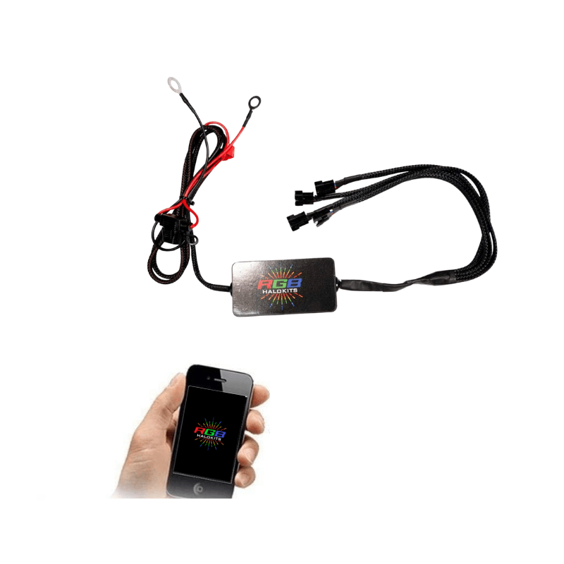 RGBW Bluetooth Controller - RGB Halo Kits Multicolor Flow Series Color Chasing RGBWA LED headlight kit Oracle Lighting Trendz OneUpLighting Morimoto theretrofitsource AutoLEDTech Diode Dynamics