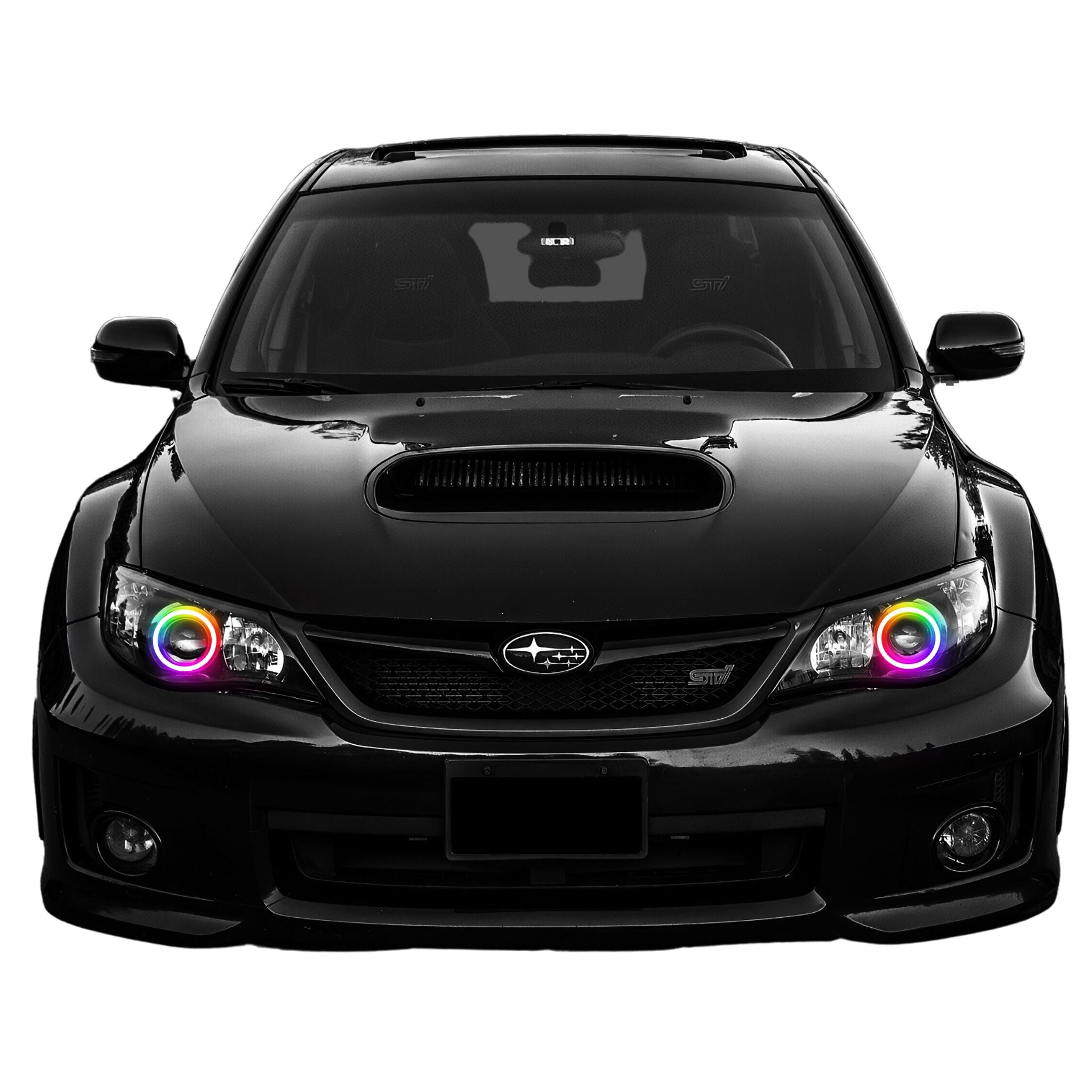 2012-2014 Subaru Impreza WRX/STI Projector Multicolor Halo Kit - RGB Halo Kits Multicolor Flow Series Color Chasing RGBWA LED headlight kit Colorshift Oracle Lighting Trendz OneUpLighting Morimoto theretrofitsource AutoLEDTech Diode Dynamics