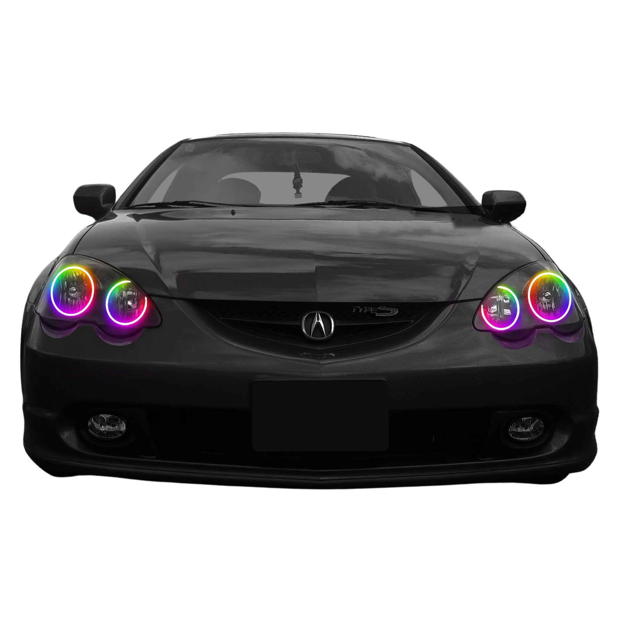 2002-2004 Acura RSX Multicolor Halo Kit - RGB Halo Kits Multicolor Flow Series Color Chasing RGBWA LED headlight kit Colorshift Oracle Lighting Trendz OneUpLighting Morimoto theretrofitsource AutoLEDTech Diode Dynamics