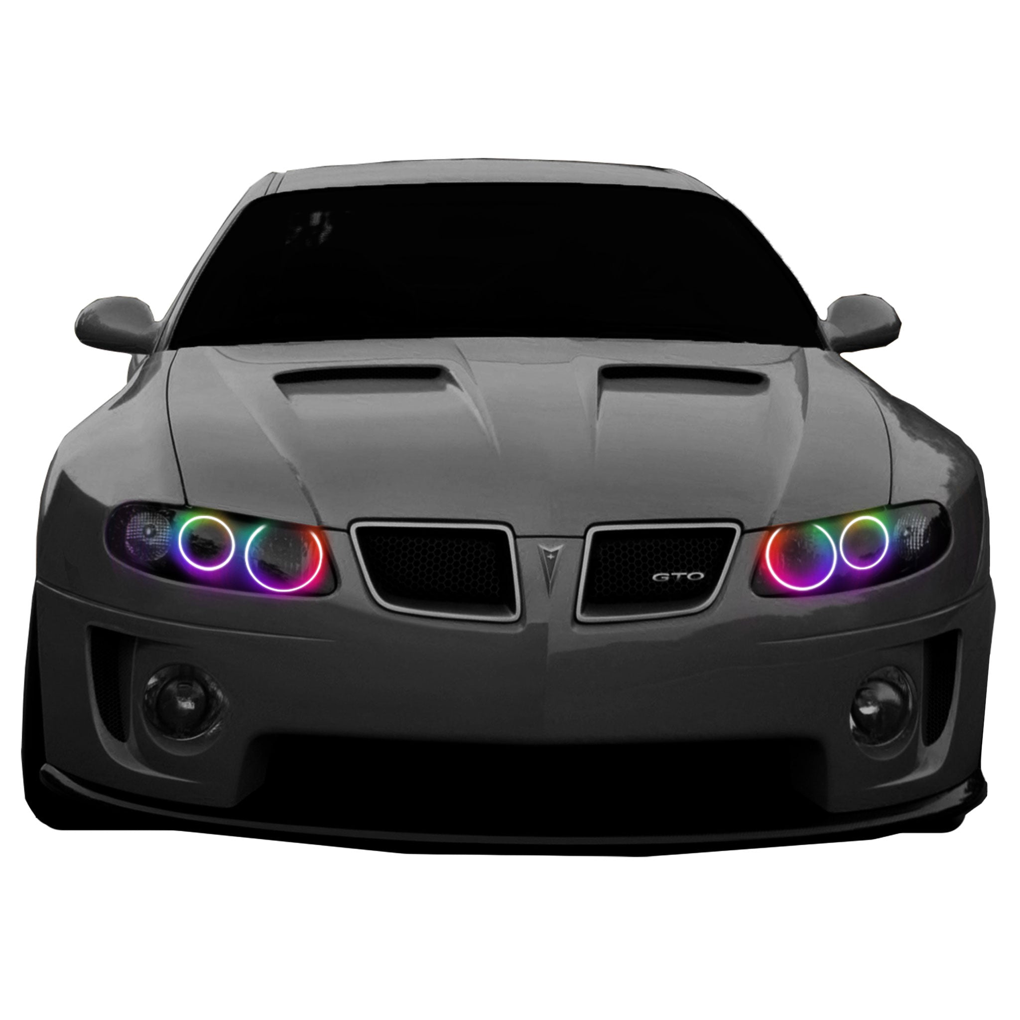 2004-2006 Pontiac GTO Multicolor Halo Kit - RGB Halo Kits Multicolor Flow Series Color Chasing RGBWA LED headlight kit Colorshift Oracle Lighting Trendz OneUpLighting Morimoto theretrofitsource AutoLEDTech Diode Dynamics