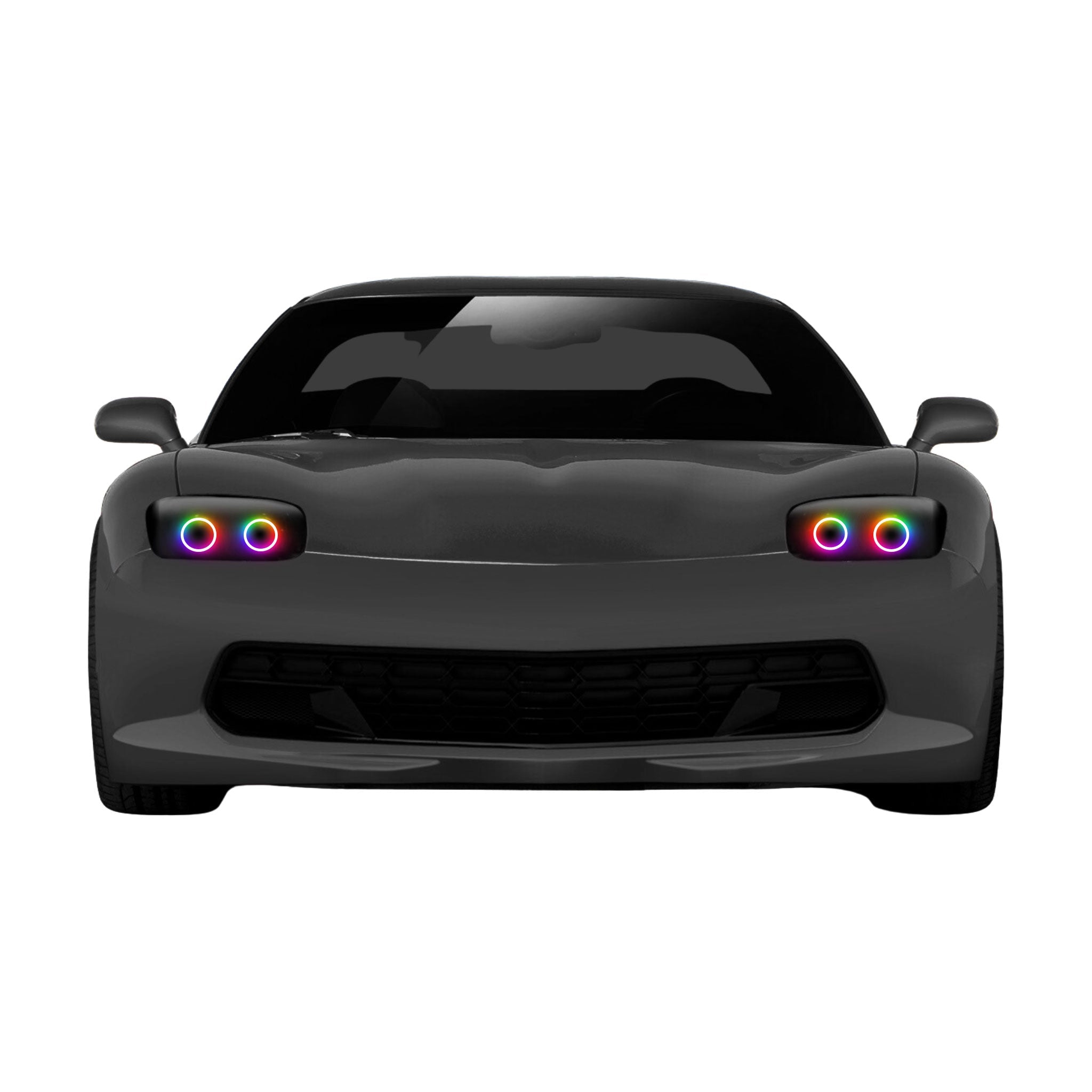 1997-2004 Chevrolet Corvette Multicolor Halo Kit - RGB Halo Kits Multicolor Flow Series Color Chasing RGBWA LED headlight kit Colorshift Oracle Lighting Trendz OneUpLighting Morimoto theretrofitsource AutoLEDTech Diode Dynamics